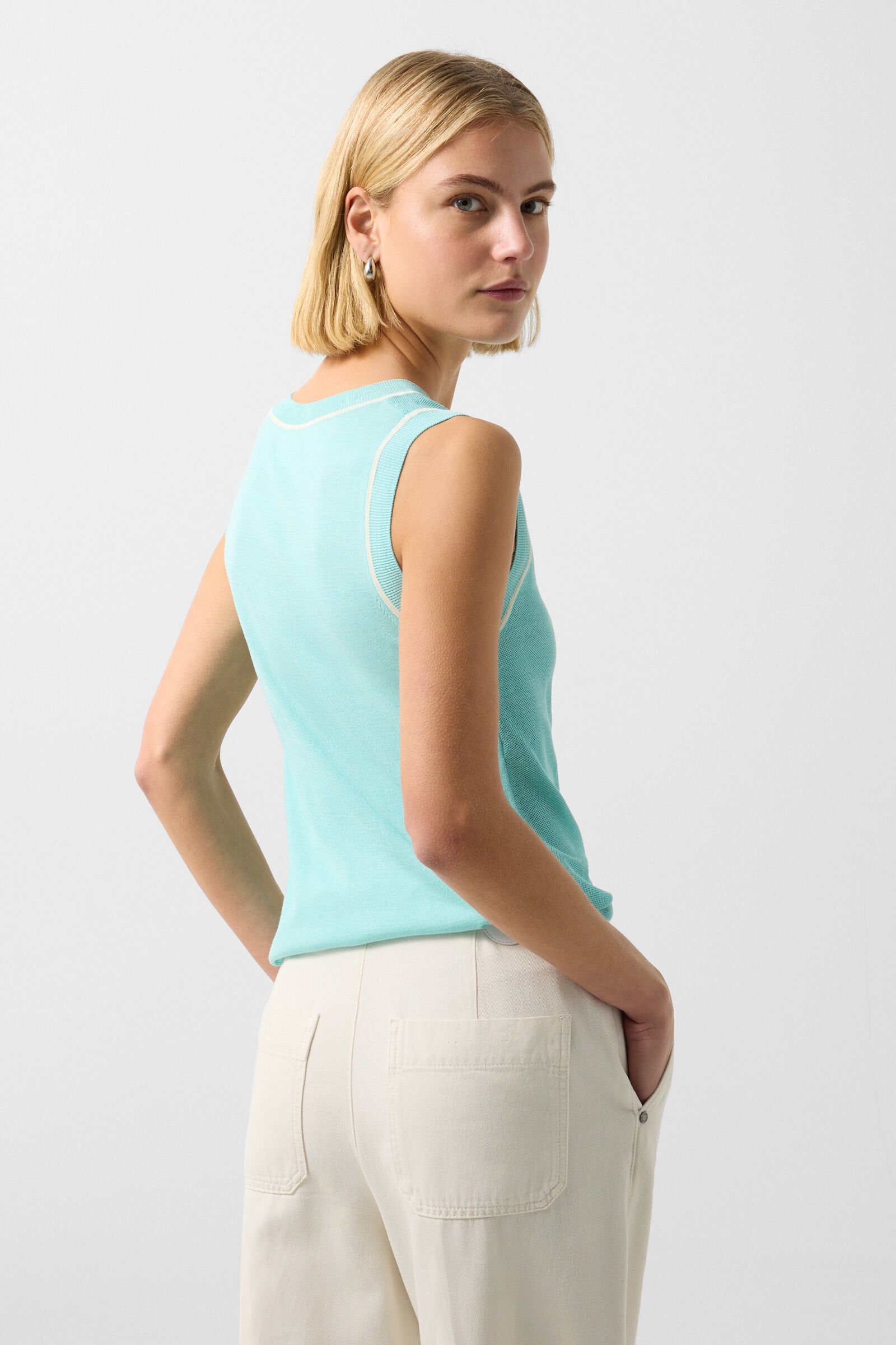 Knitted top Phia Cyan-blue