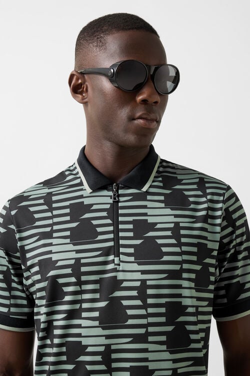 Funktions-Polo-Shirt Valentin Schwarz/Eukalyptus