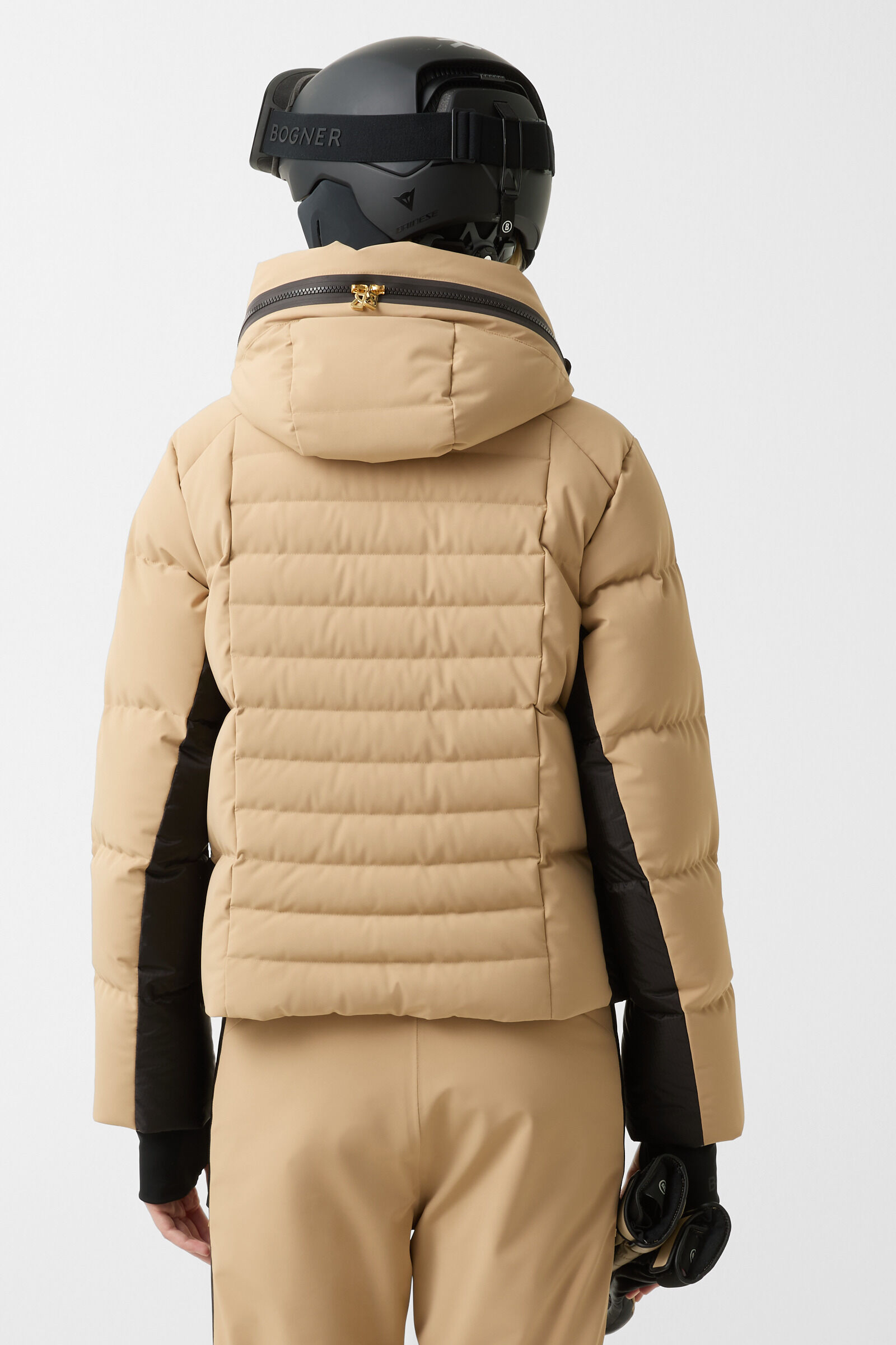 Bond down ski jacket Beige/black
