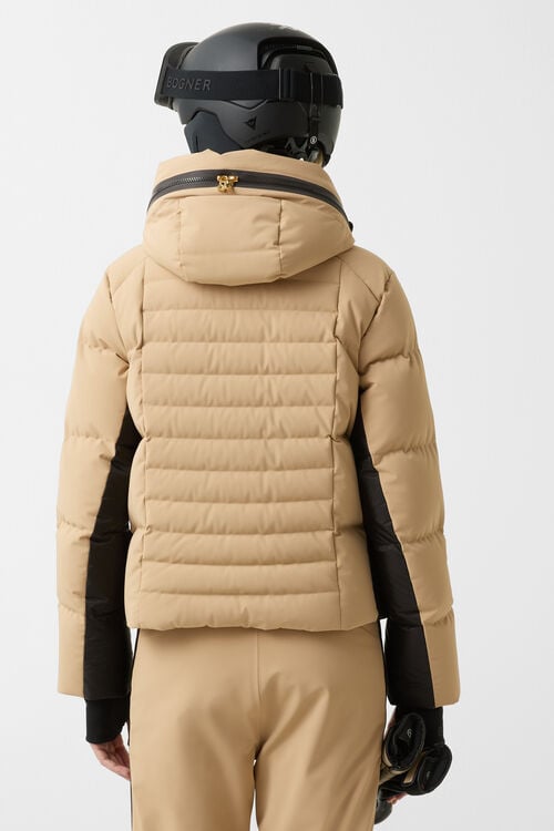 Bond down ski jacket Beige/black