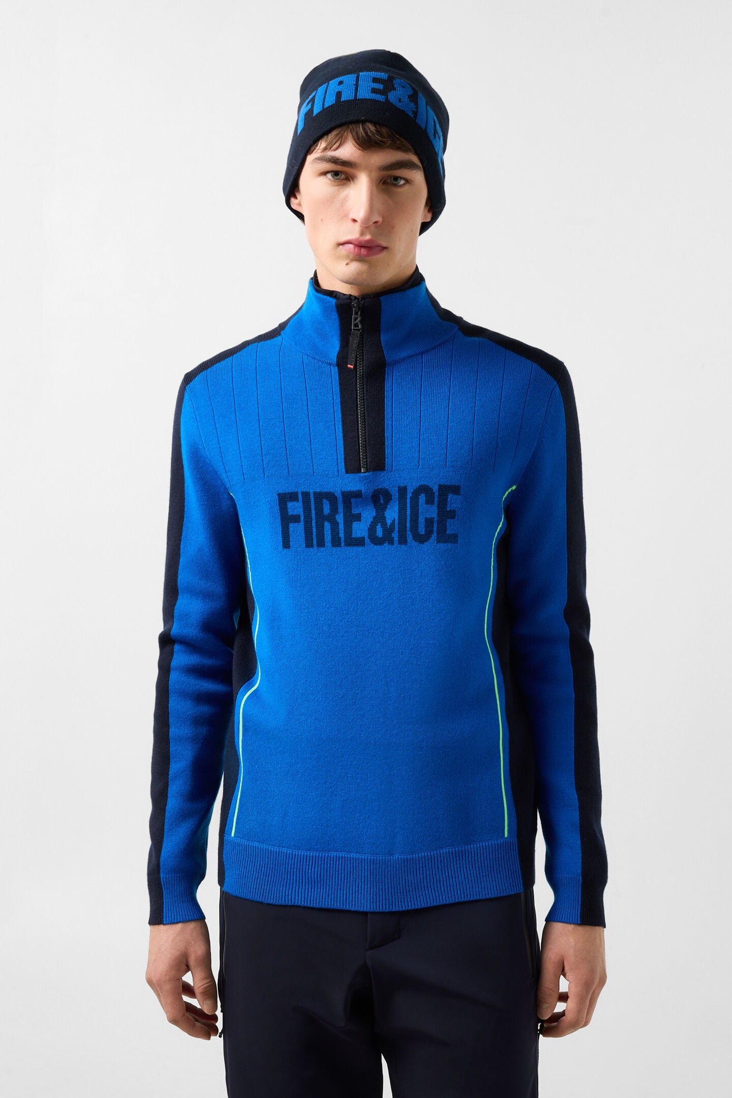 Laurens knitted turtleneck jumper Blue/Black