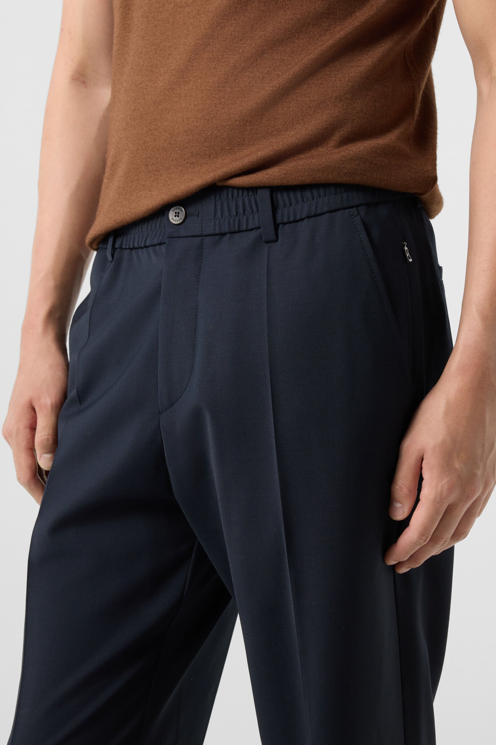 Marcus virgin wool blend trousers Navy blue