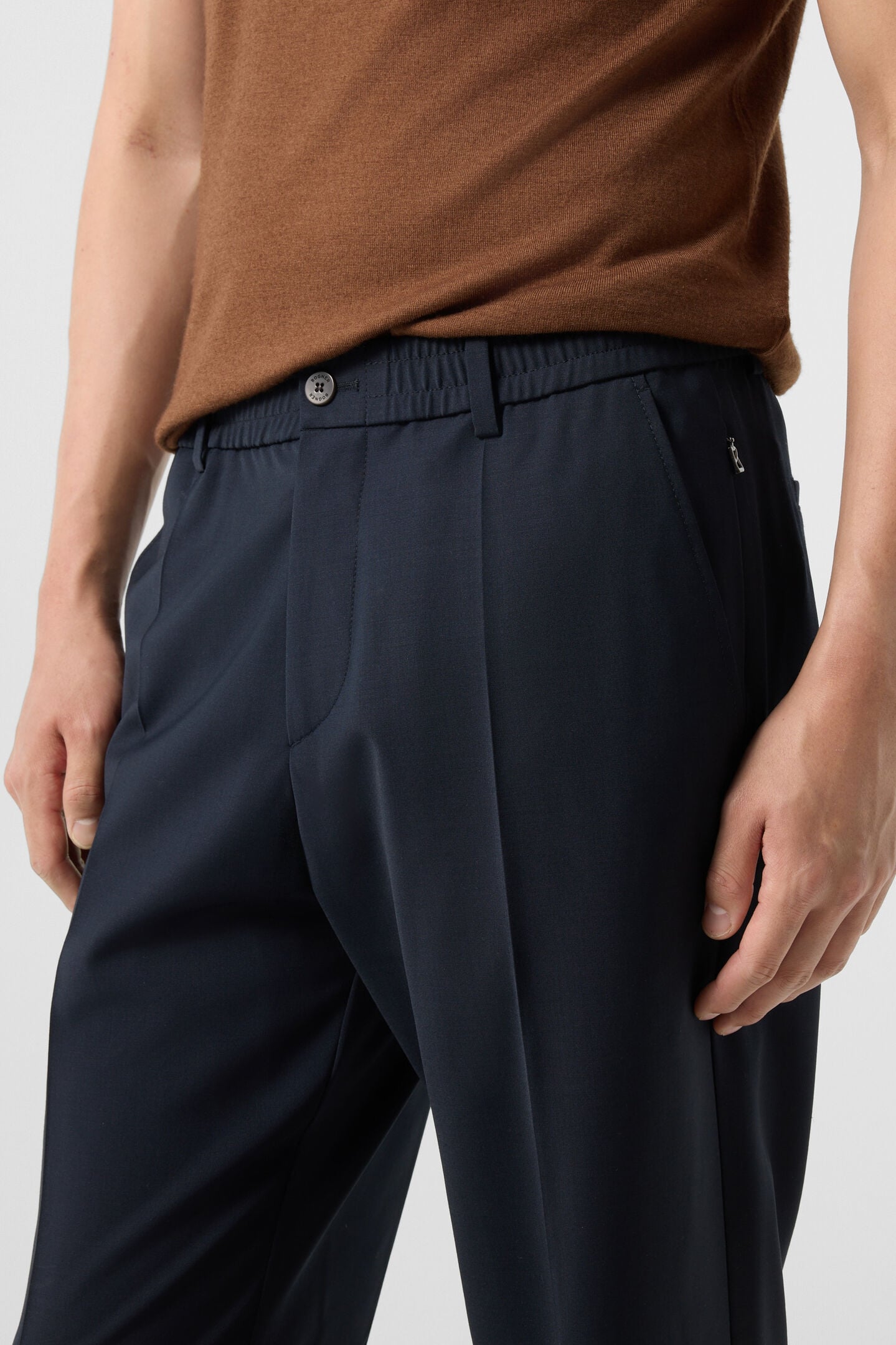 Marcus virgin wool blend trousers Navy blue