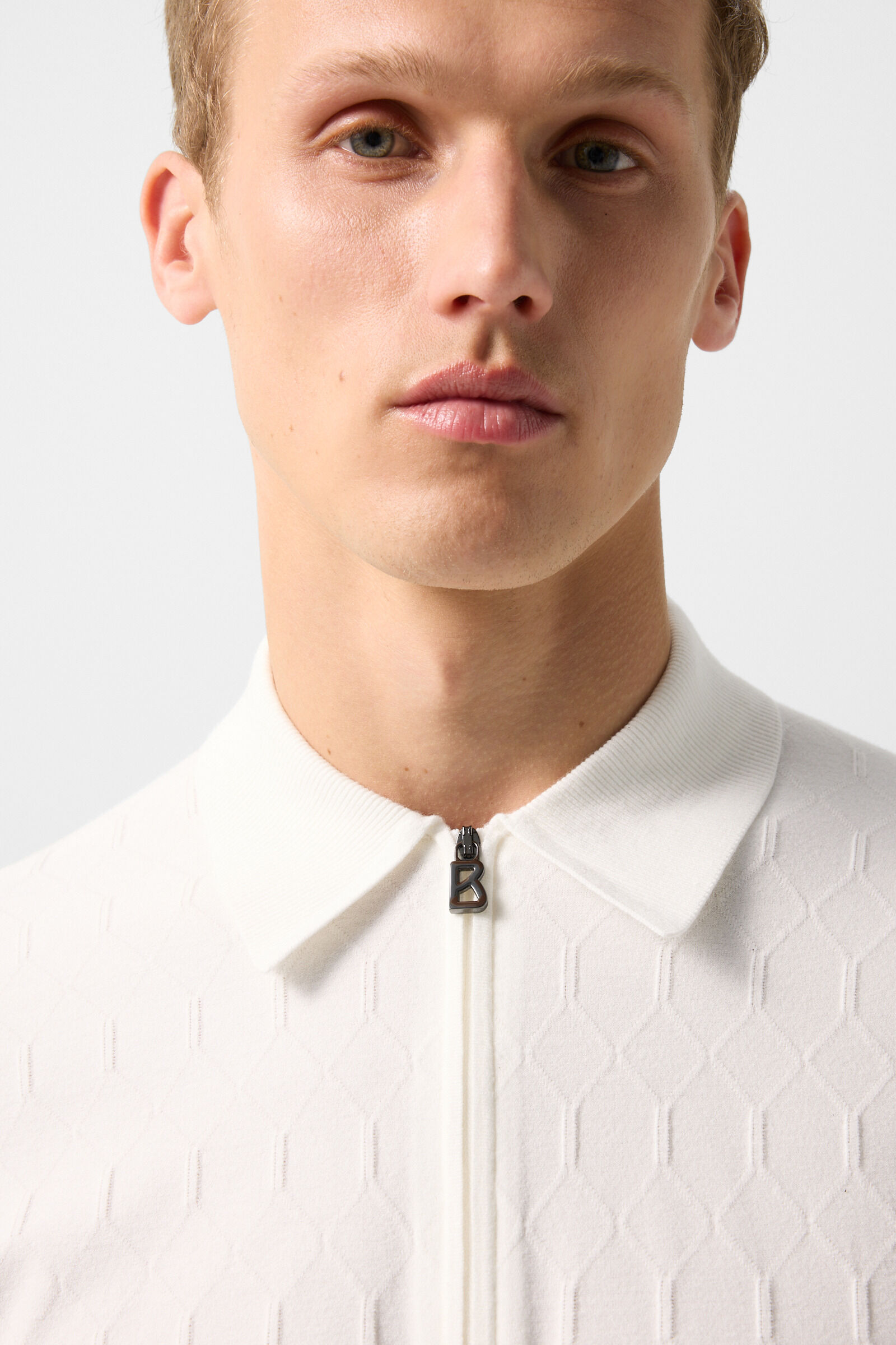 Strick-Polo-Shirt Maxim Off-White