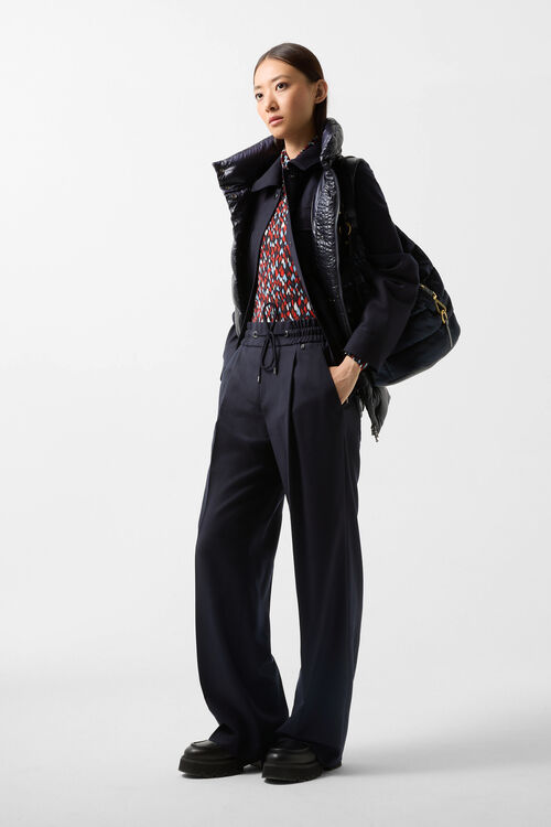 Flanell-Hose Ella Navy-Blau