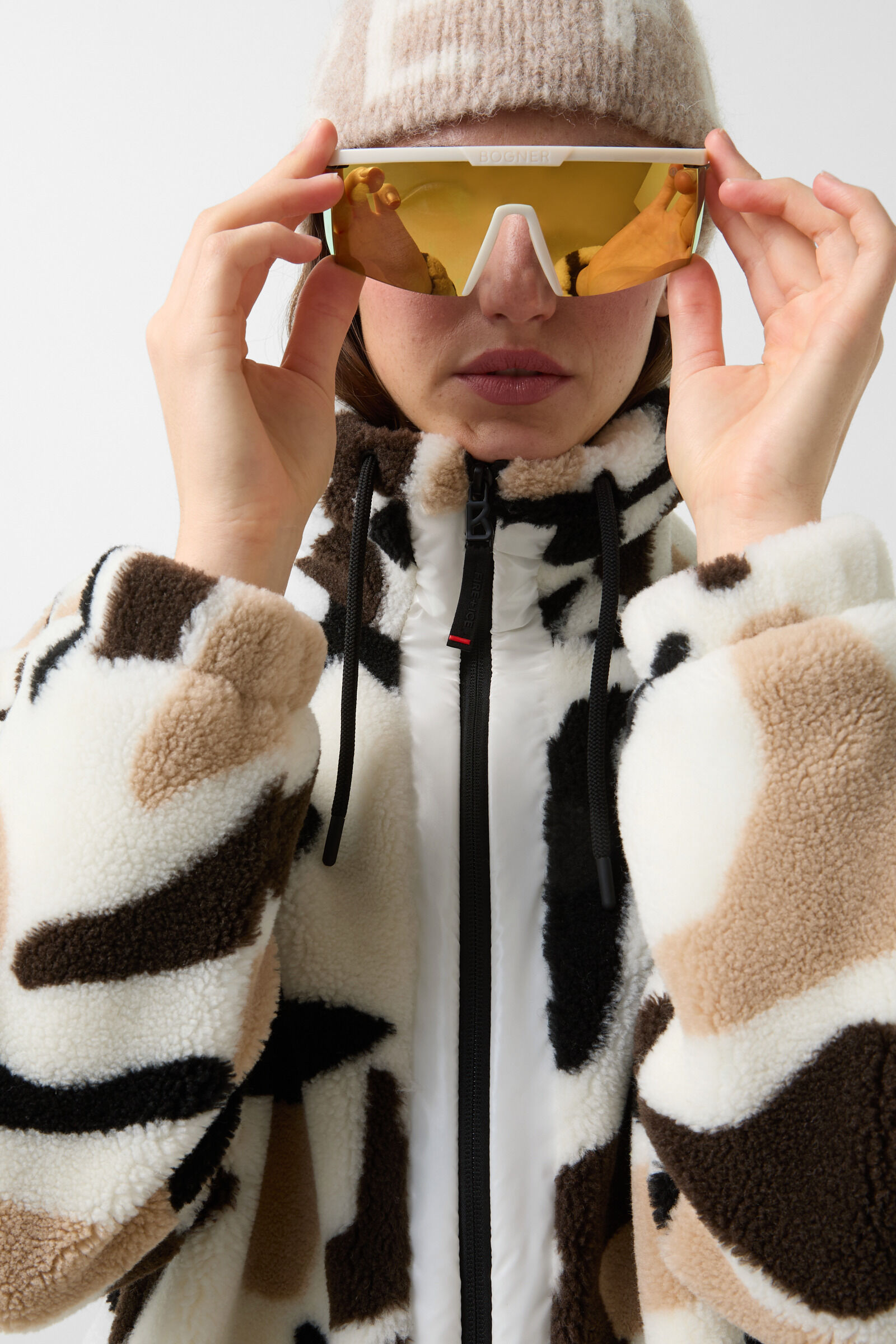 Teddy midlayer Ninetta Off-white/brown