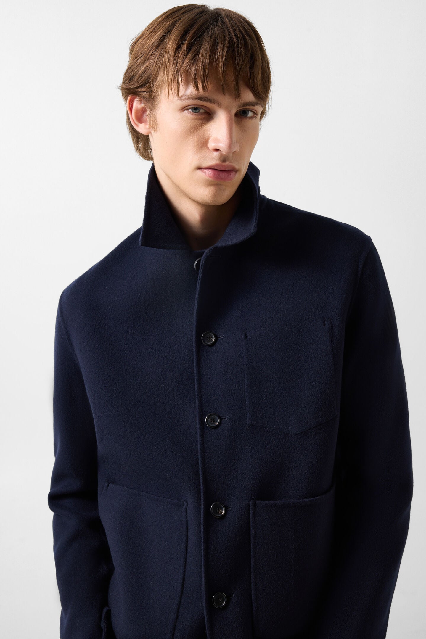 Doubleface-Woll-Hemdjacke Mirco Navy