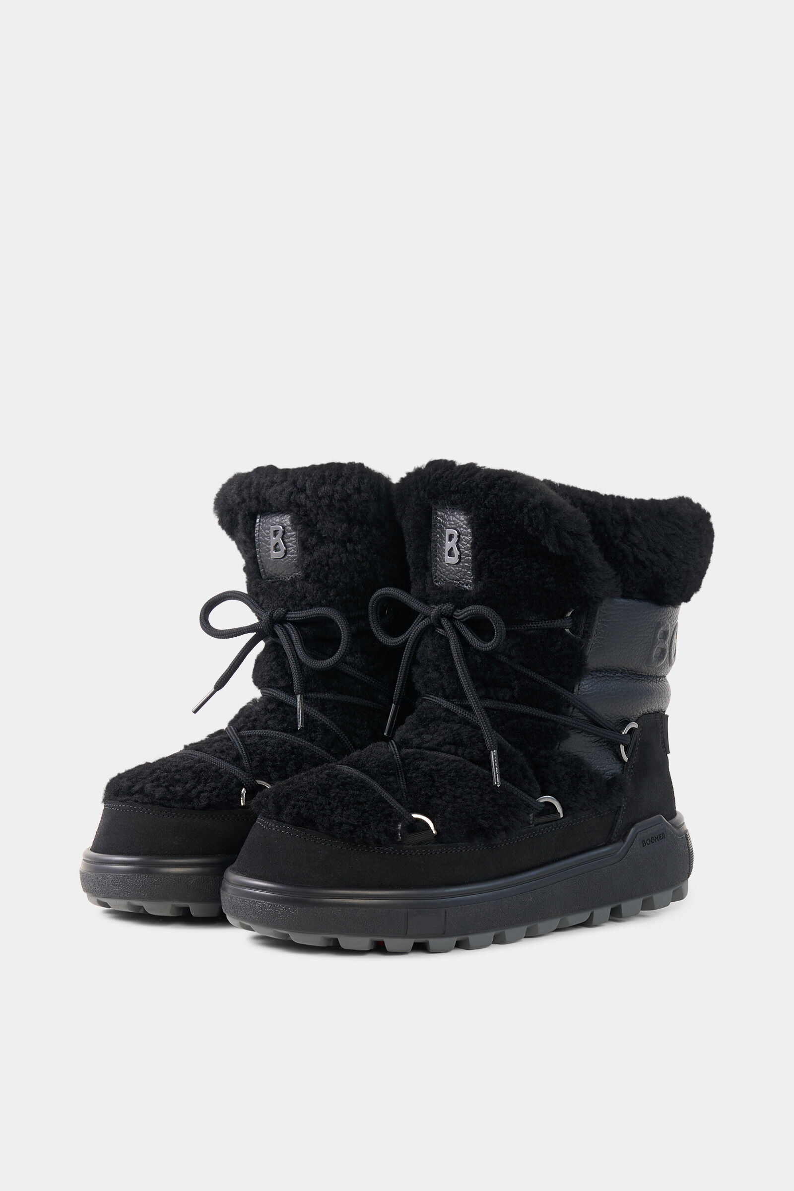 Snow Boots Chamonix mit Spikes Schwarz
