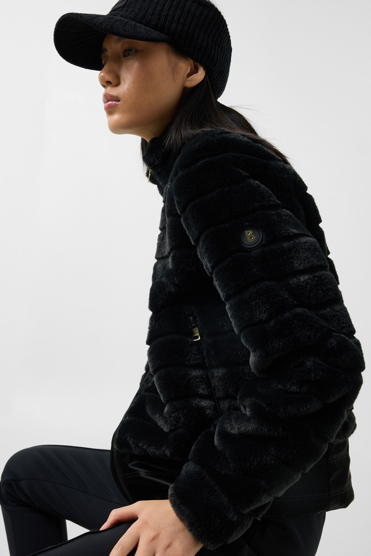 Valesca faux fur jacket Black
