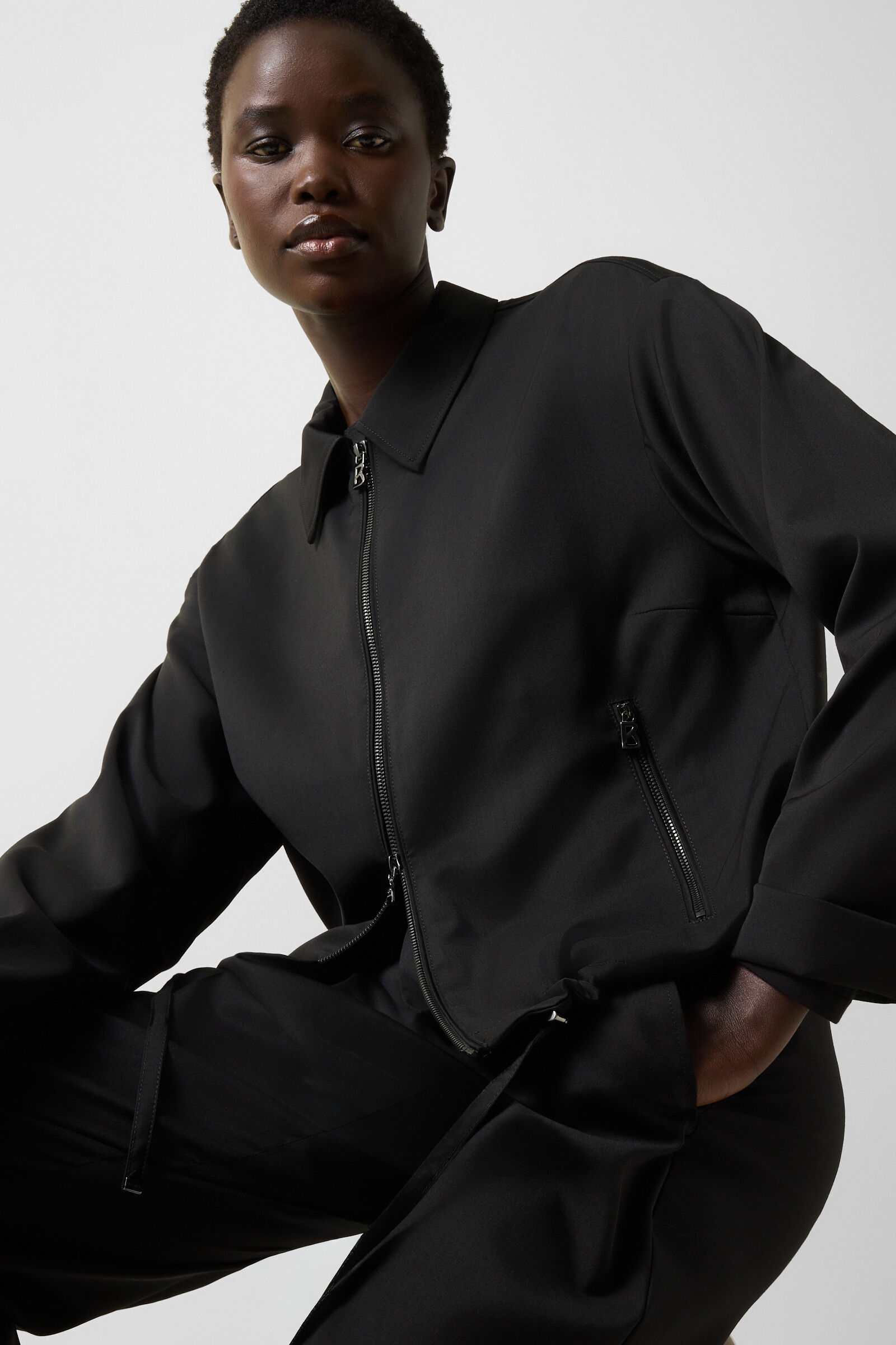 Elody virgin wool blouse Black