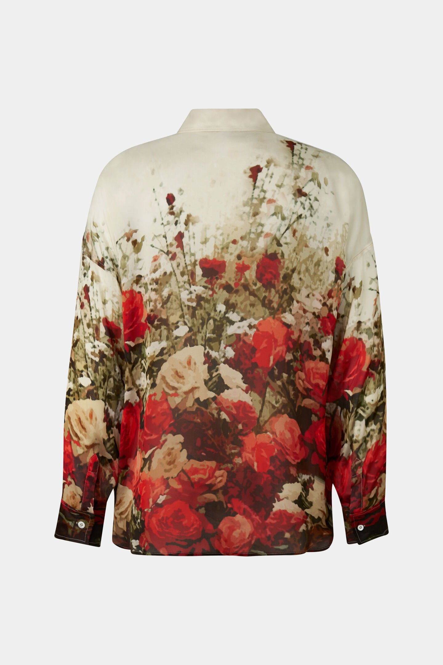 Chiffon-Hemdbluse Nadine Rot/Sand