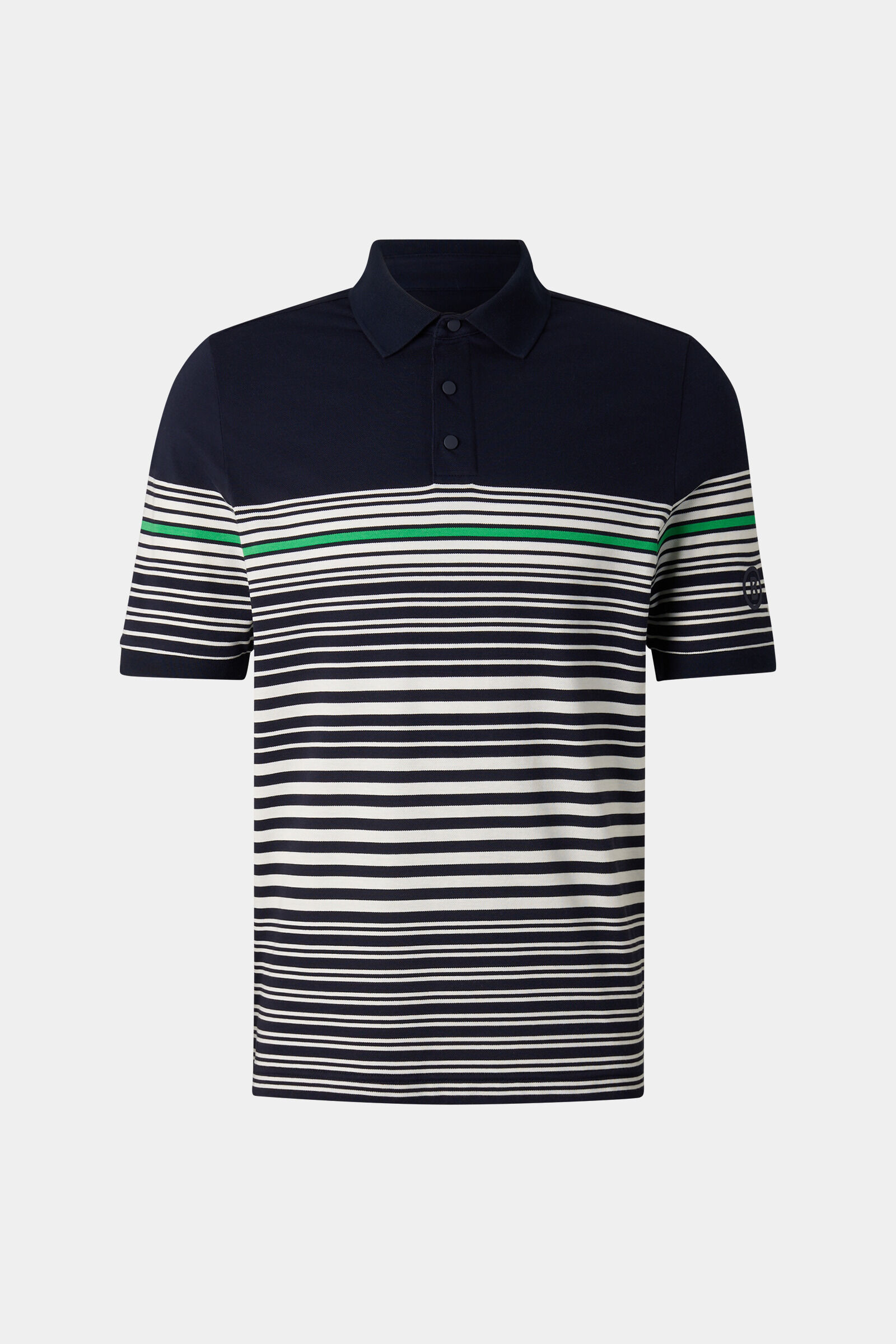 Polo-Shirt Jannes Navy-Blau/Wei&szlig;/Gr&uuml;n