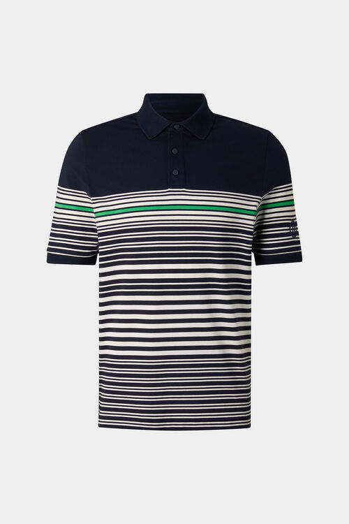 Polo-Shirt Jannes Navy-Blau/Wei&szlig;/Gr&uuml;n