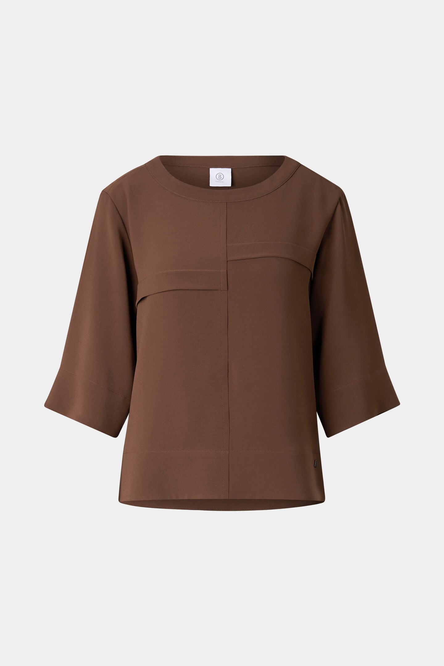 Enrica cr&ecirc;pe shirt Brown