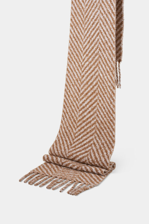 Hailee bouclé scarf Hazel/Off-White