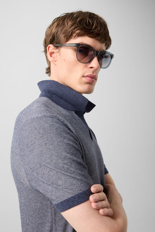 Lyon knitted polo shirt Navy blue