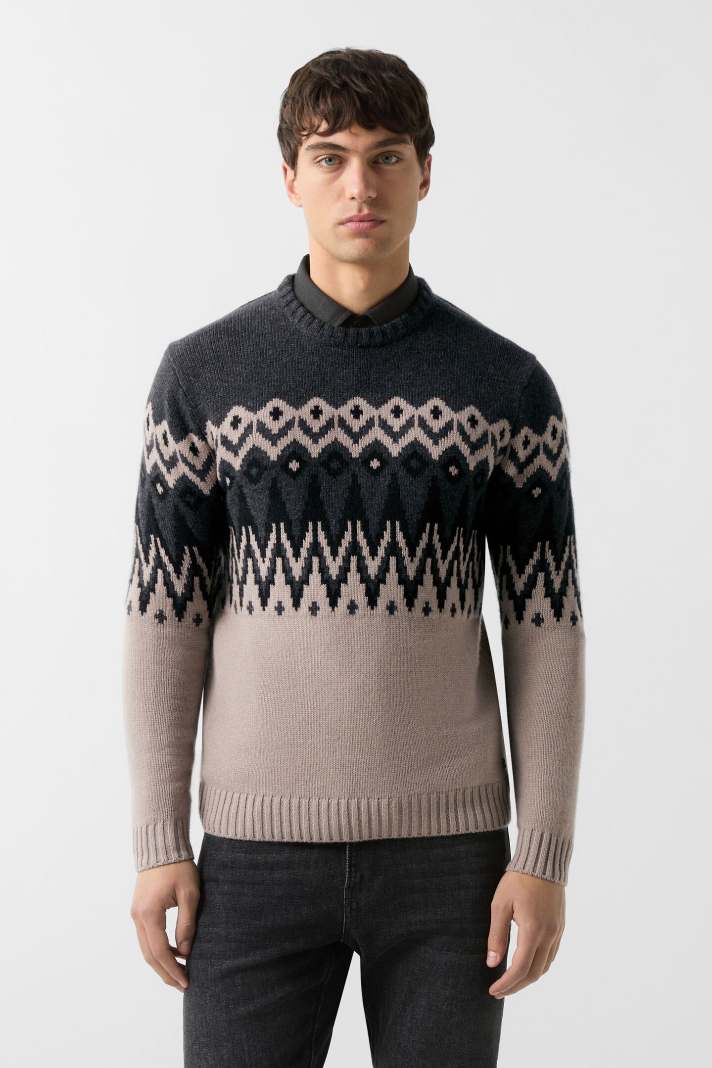 Norwegian jumper Ron Taupe/anthracite