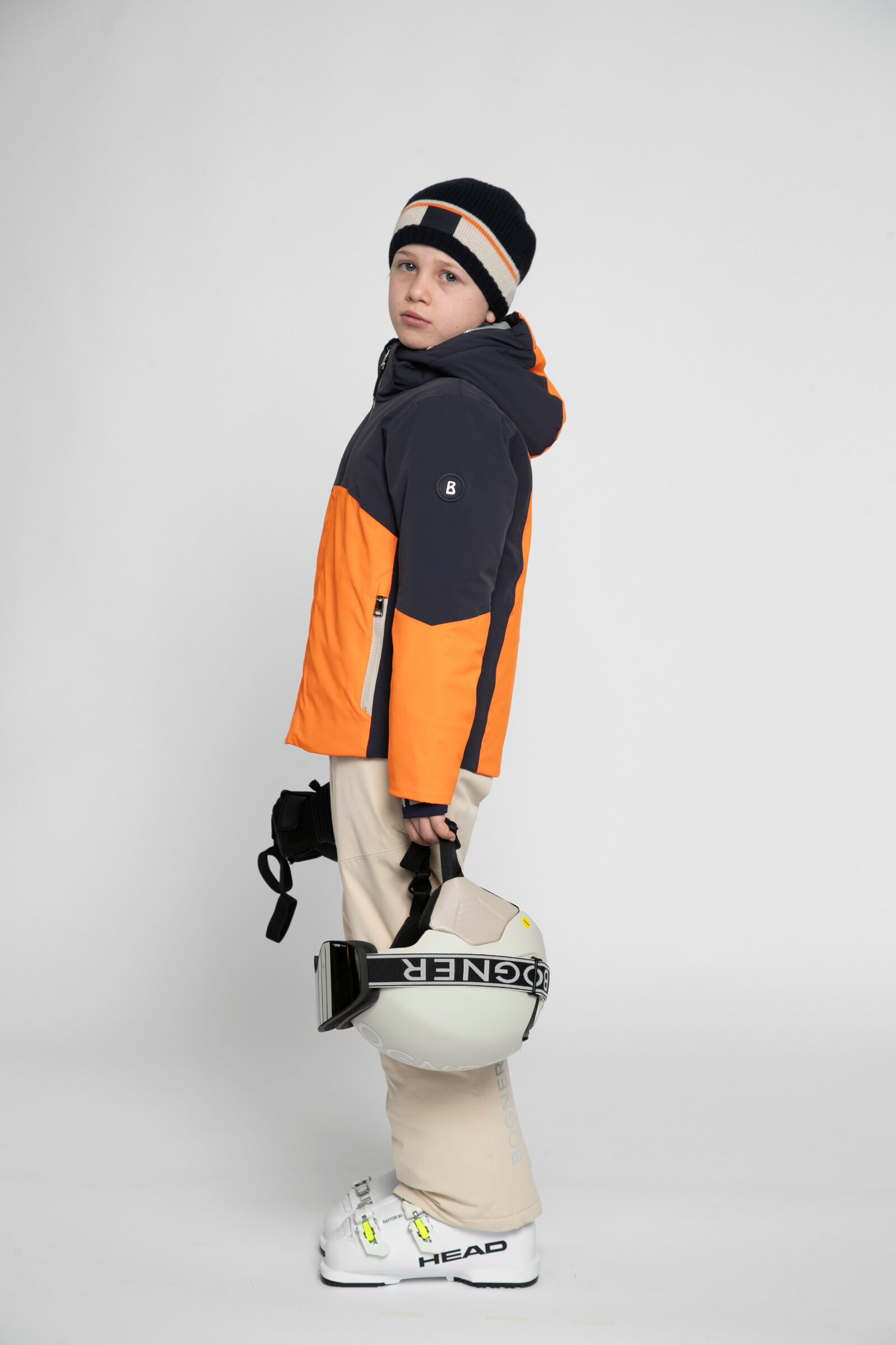Kids Veste de ski Justus Orange/bleu marine
