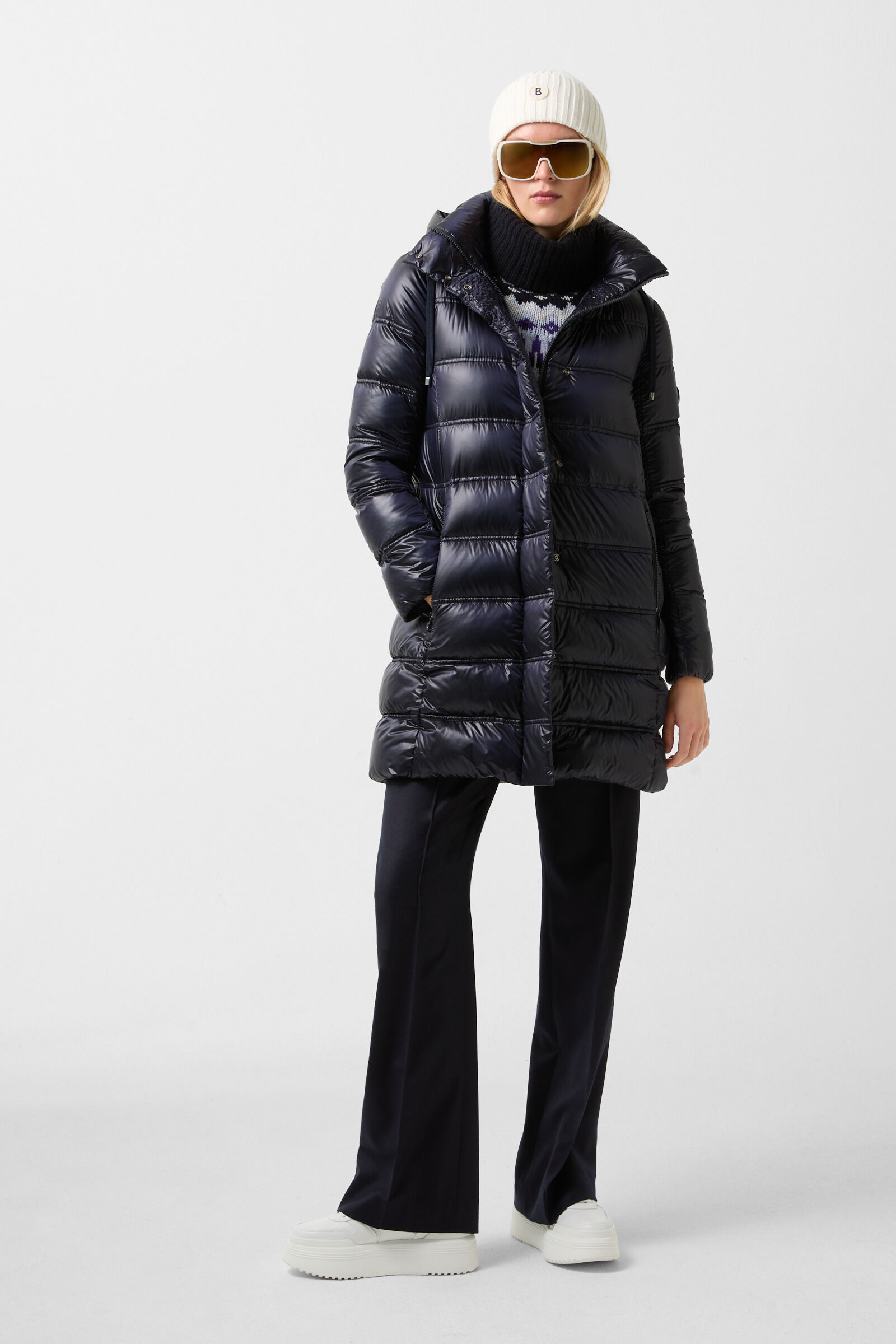 Lynn down short coat Navy blue