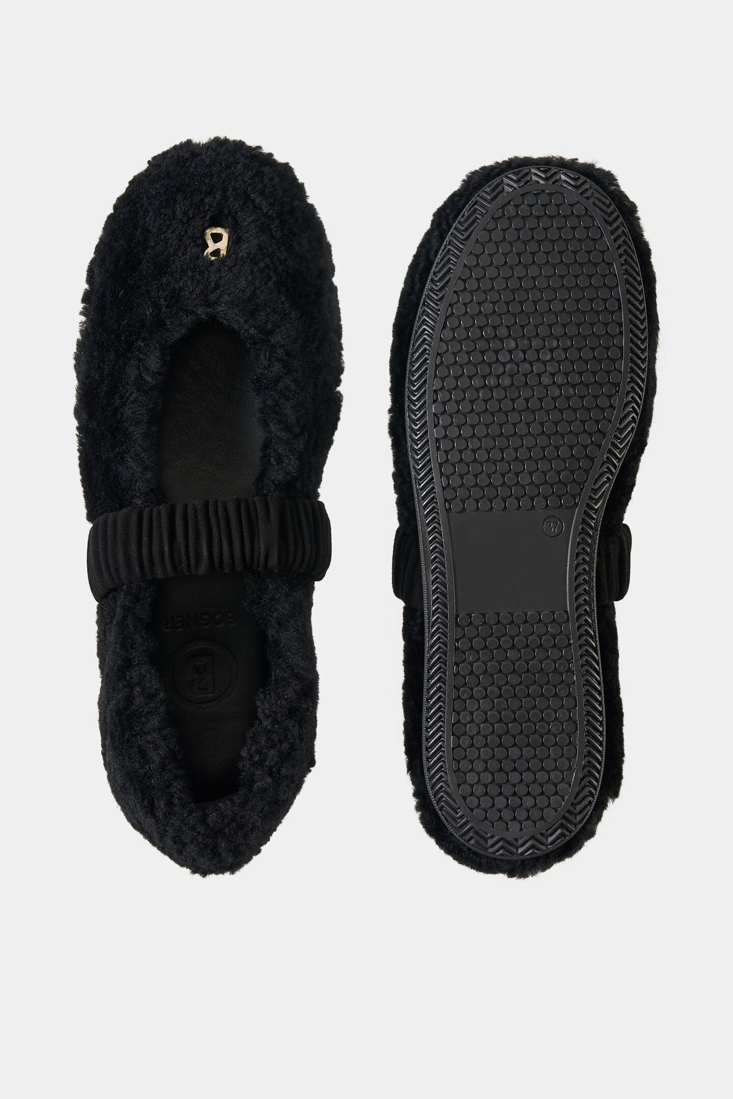 Lambskin ballerina flats Black