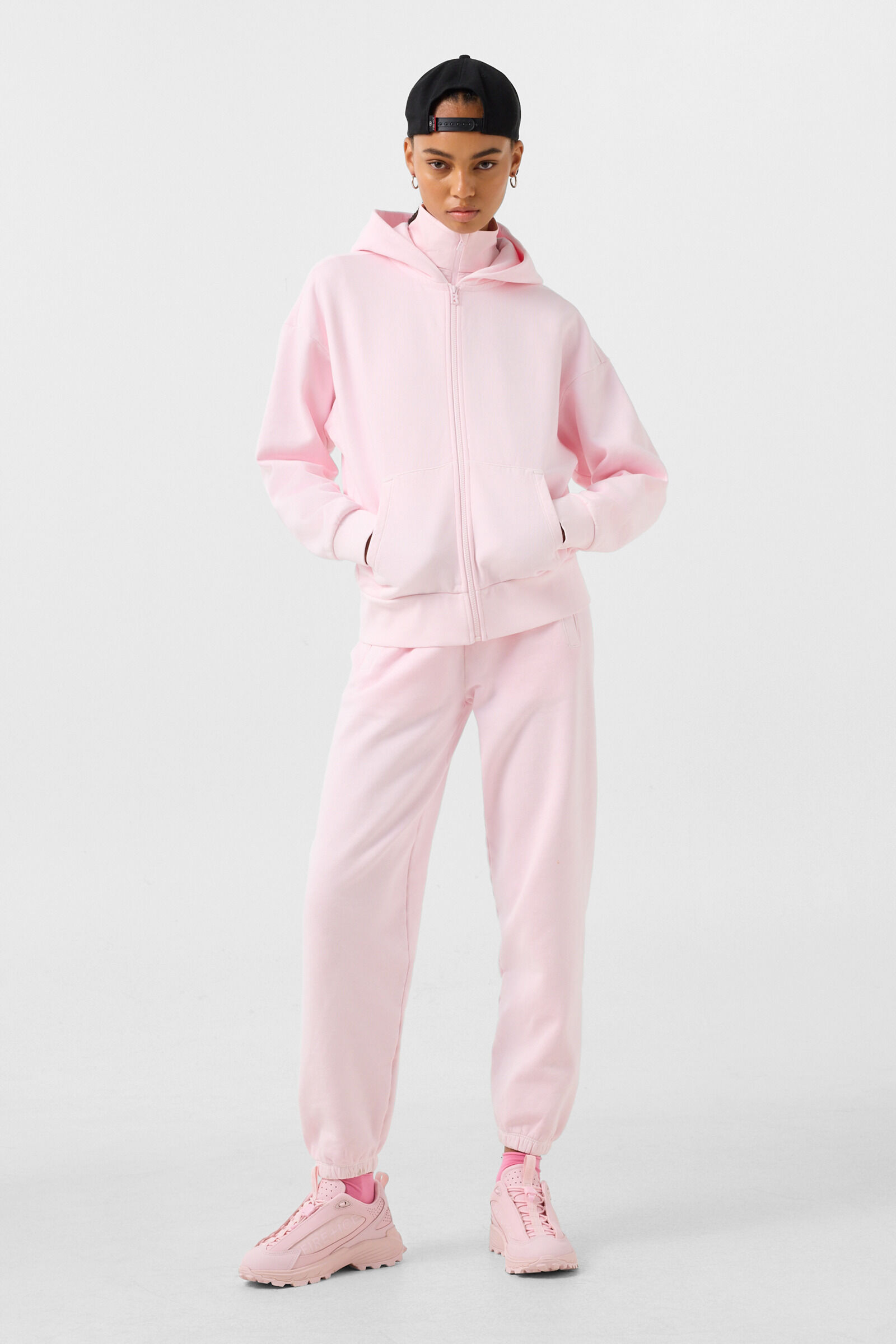 Ilona cotton hoodie jersey jacket Pink