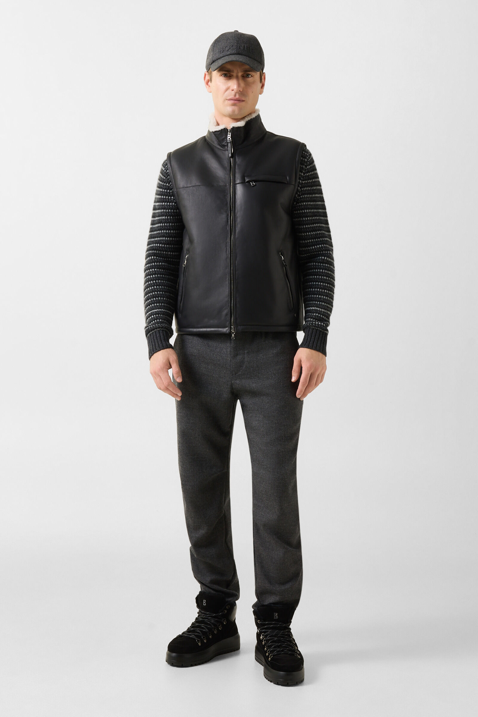 Rosso Lambskin Vest Black