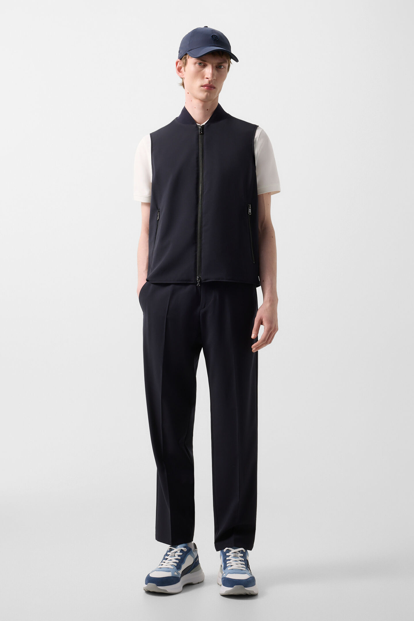 Virgin wool waistcoat Jeff Dark blue