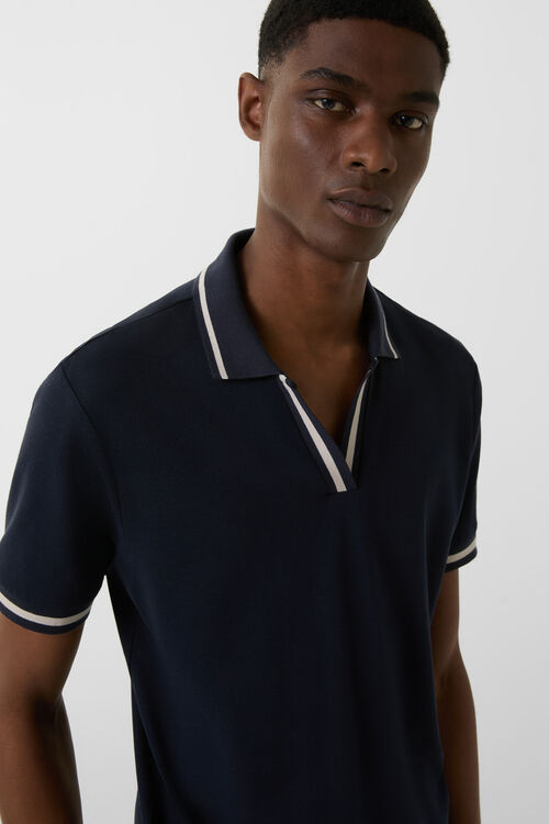 Funktions-Polo-Shirt Branco Navy-Blau