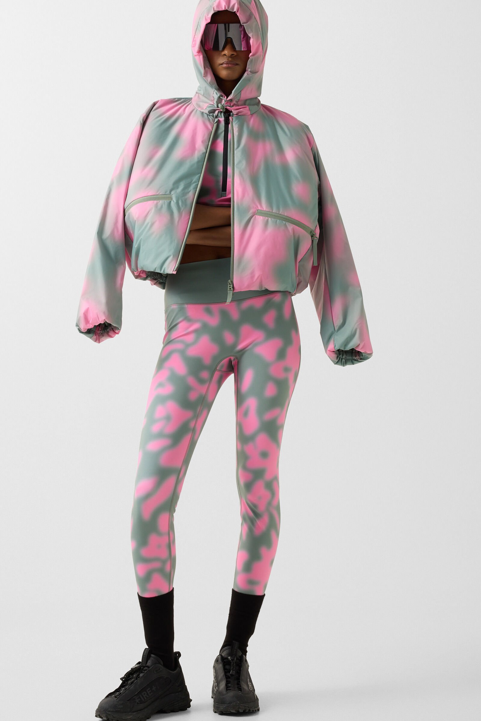 Tights Cherien Eucalyptus/Pink