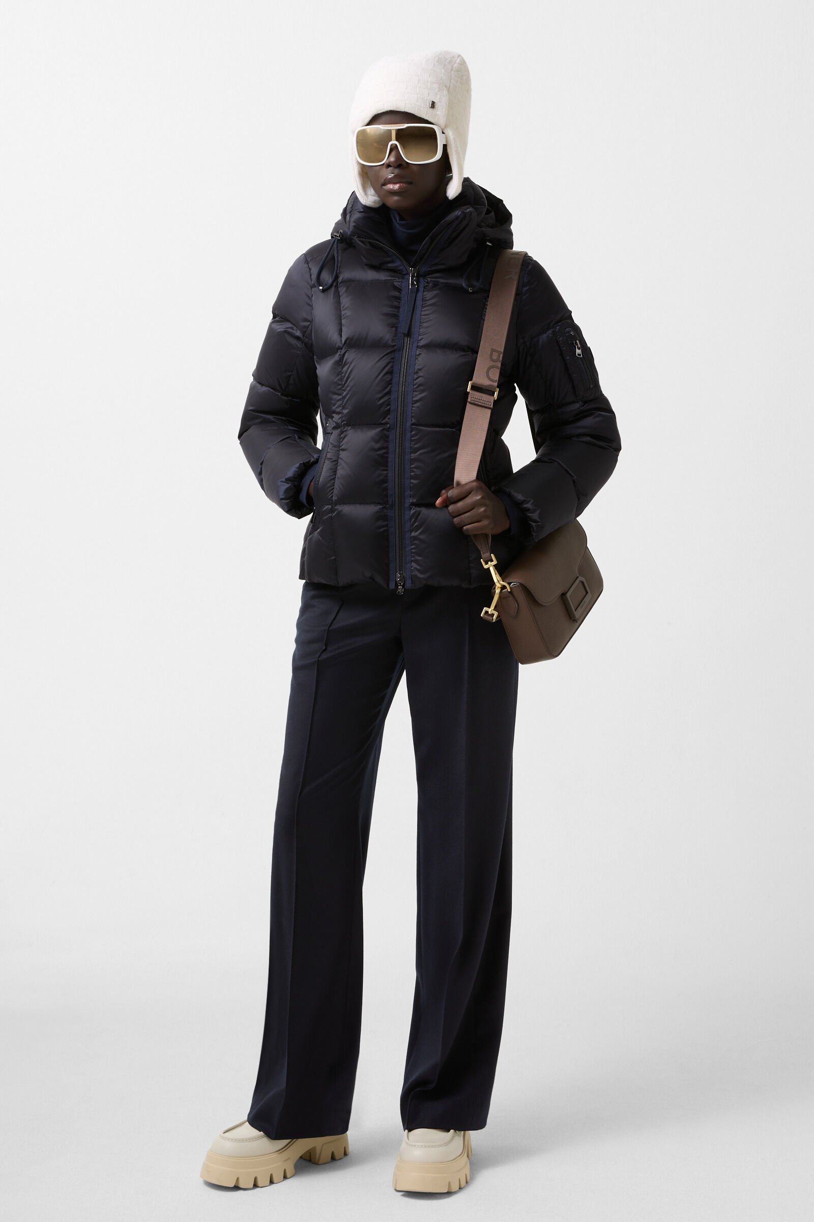 Feline down jacket Navy blue