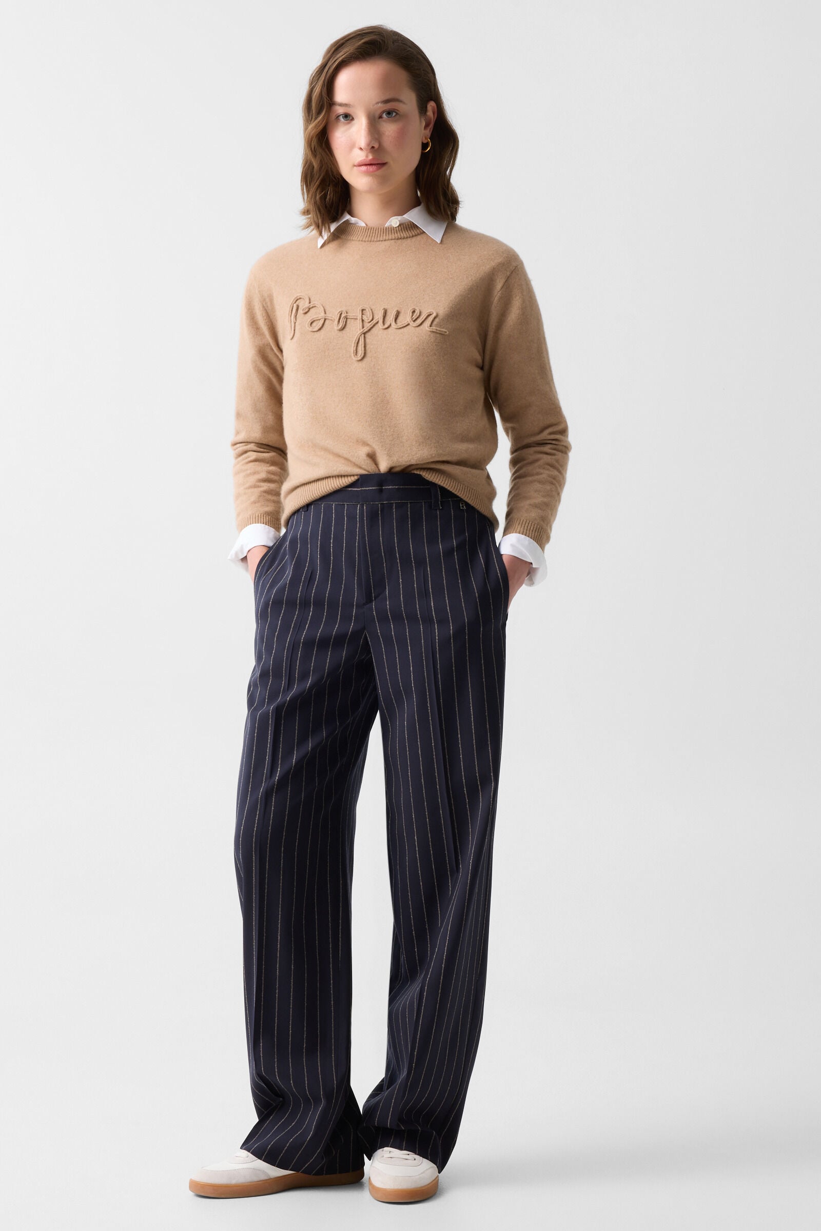 Schurwoll-Hose Joya Navy-Blau