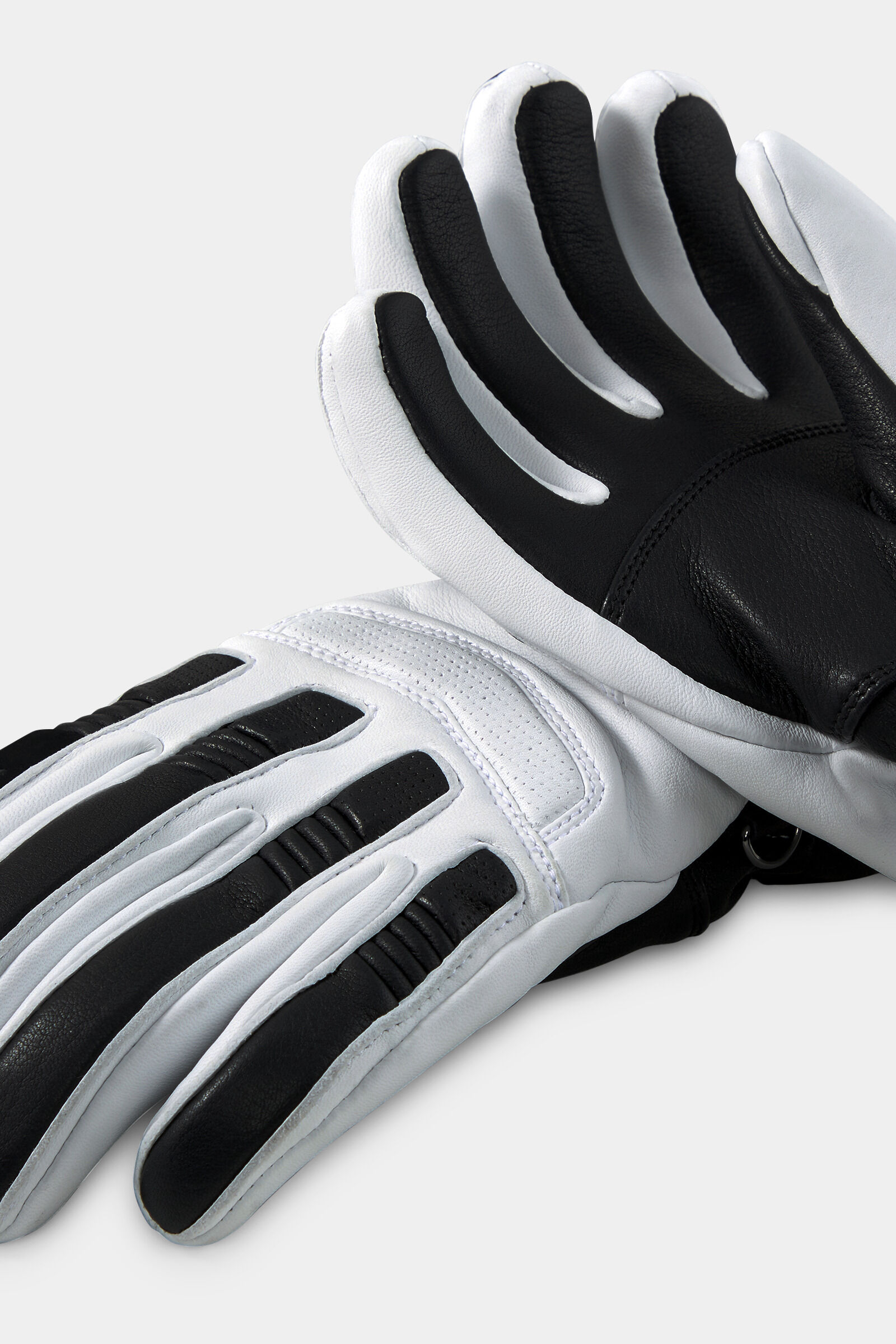 Leather gloves Lidia White/Black