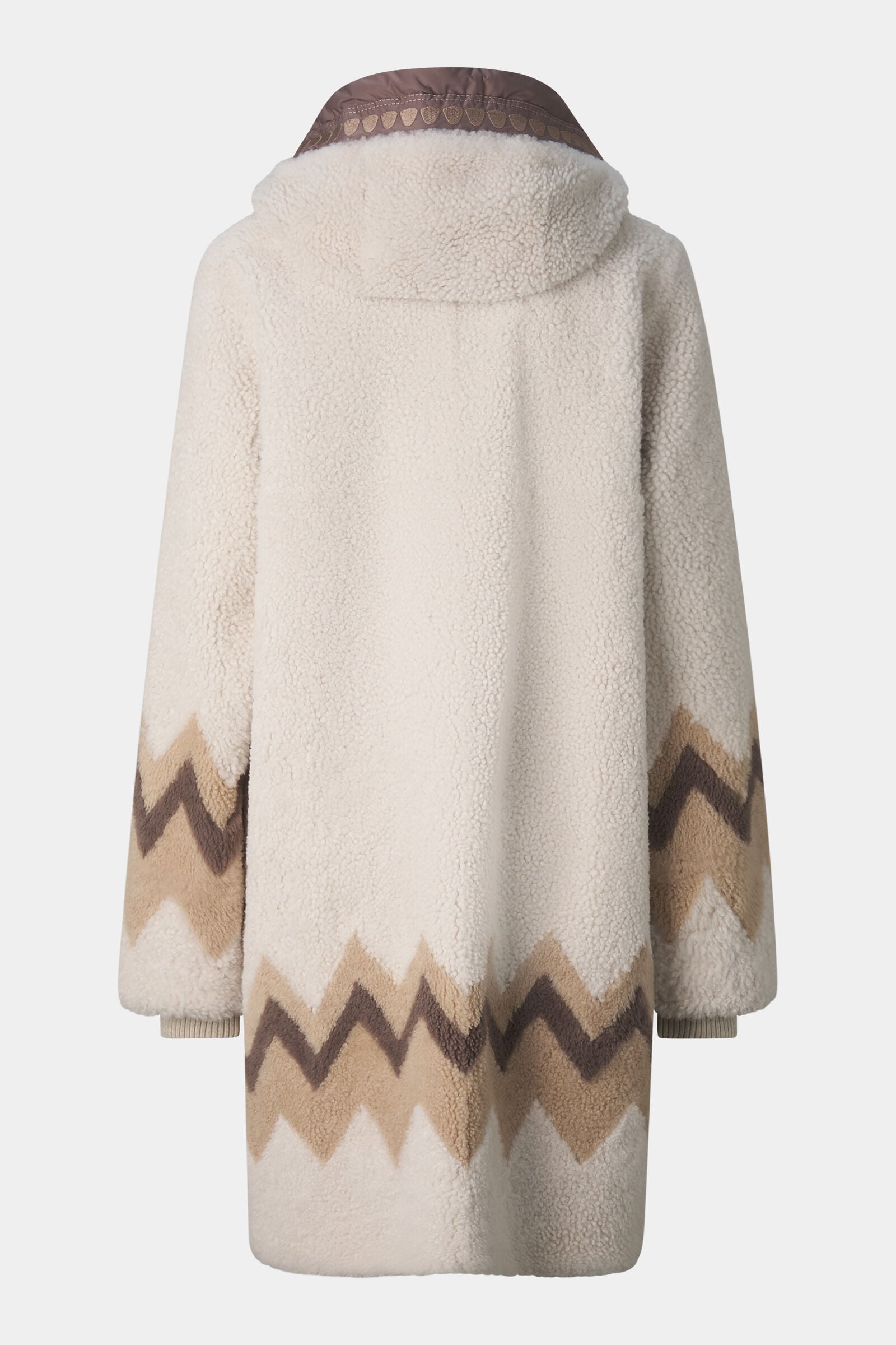 Lammfell-Mantel Niva Creme/Braun