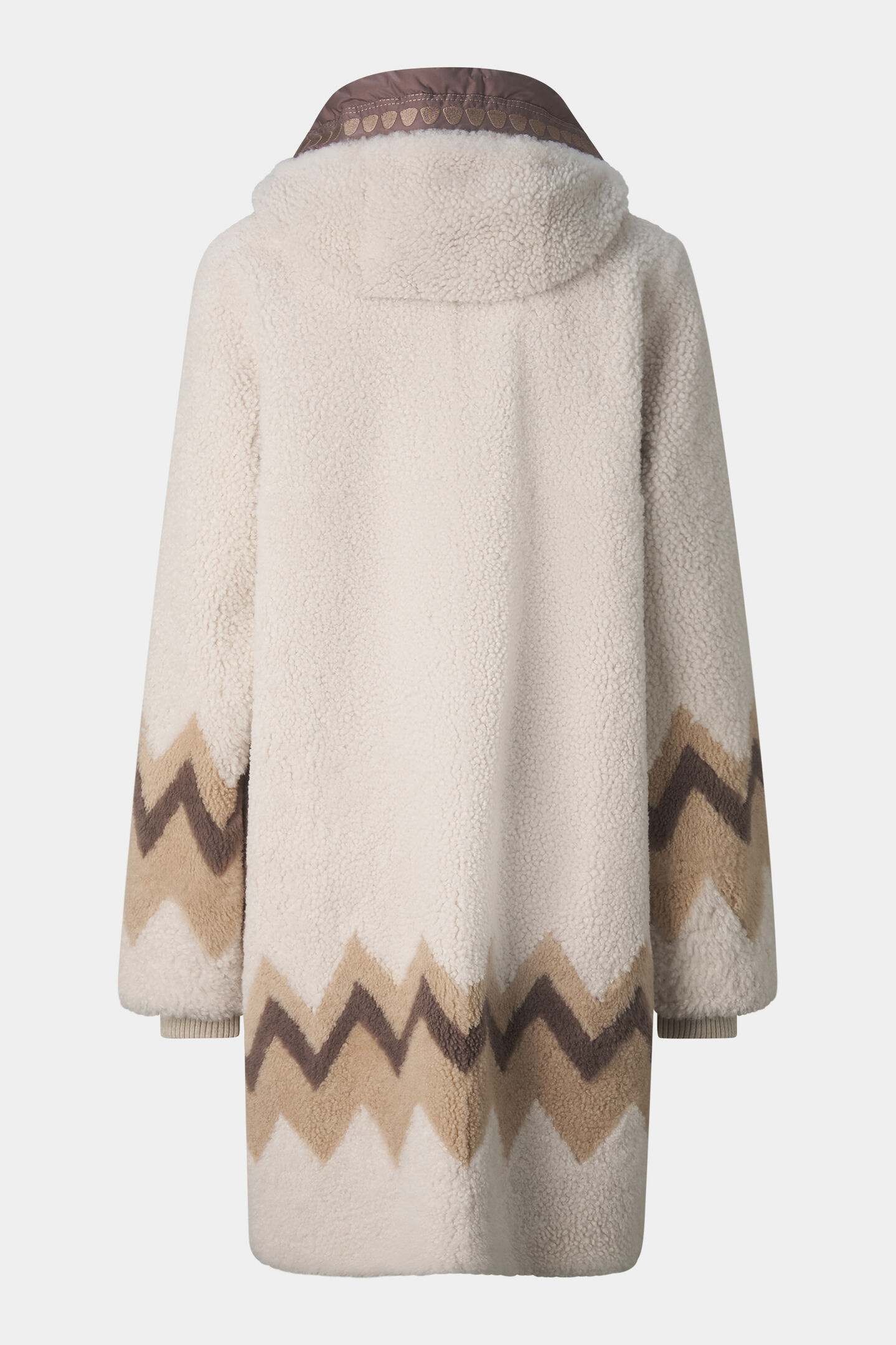 Lammfell-Mantel Niva Creme/Braun