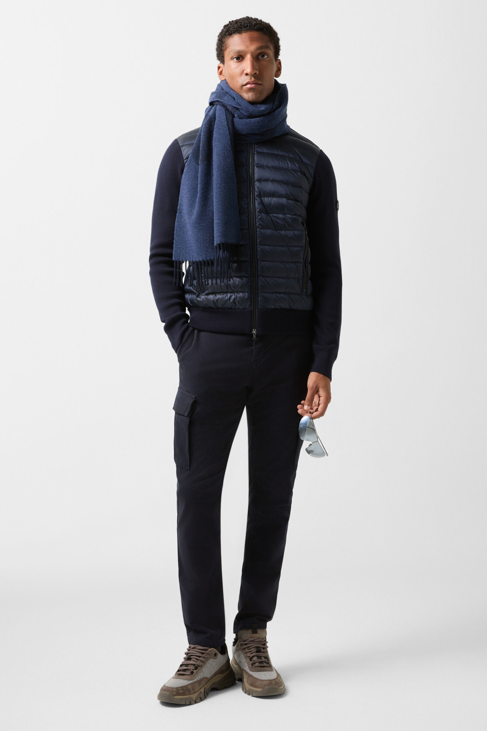 Zisco hybrid knit jacket Navy blue