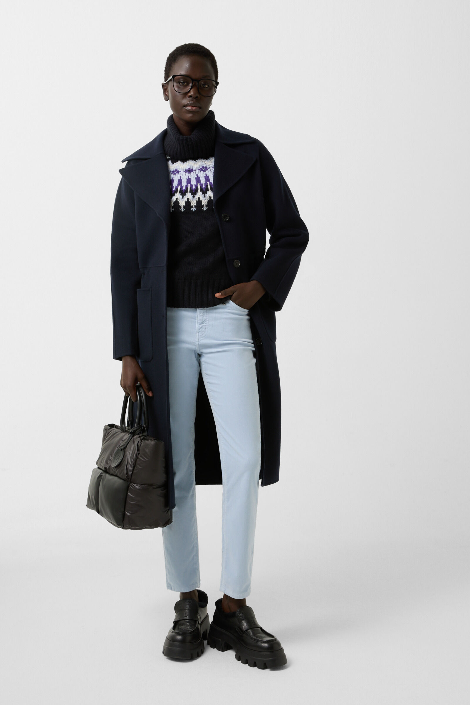 Julie 7/8 corduroy trousers Light blue