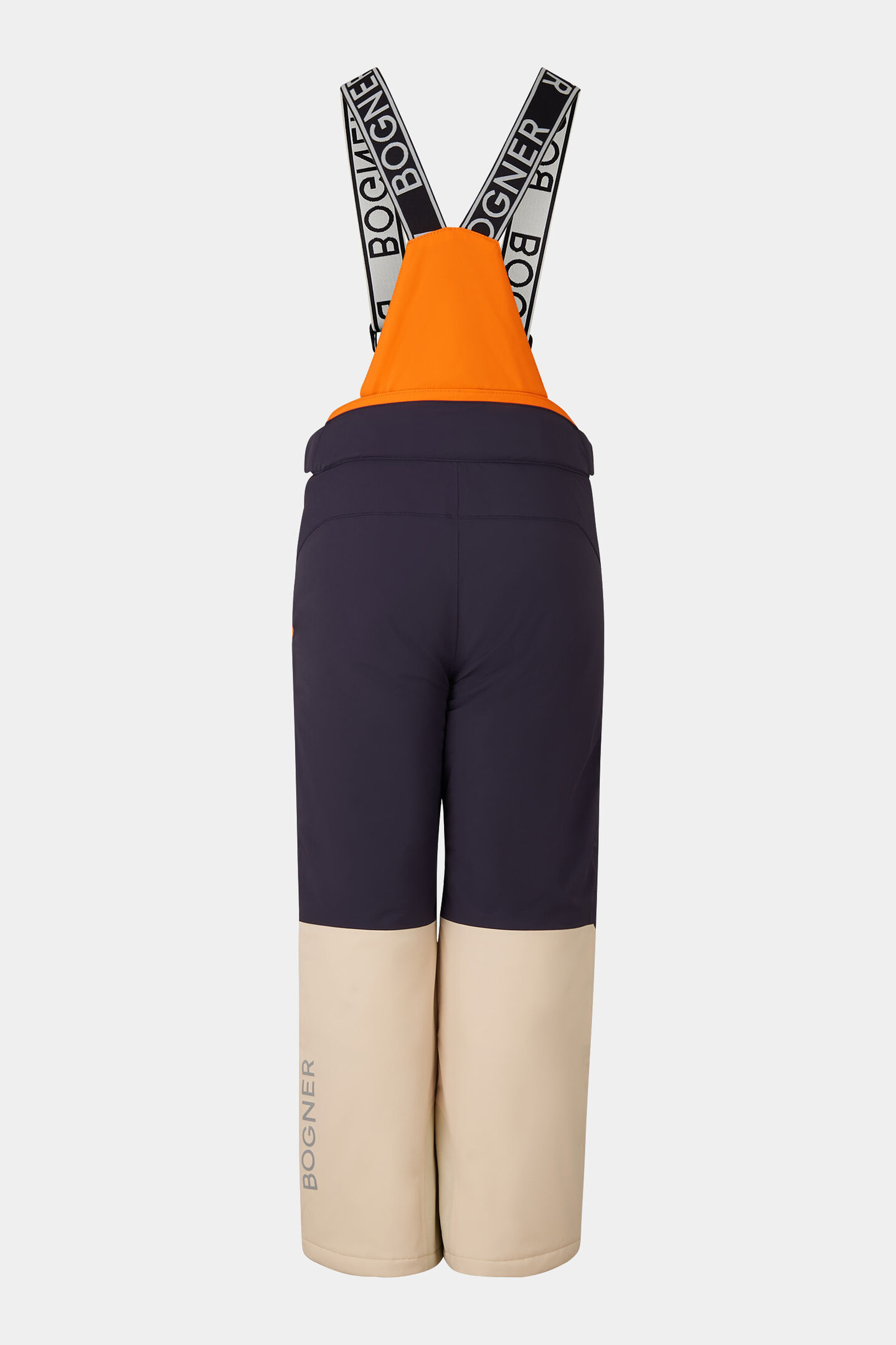 Kinder skibroek Yuki Oranje/navy blauw/beige