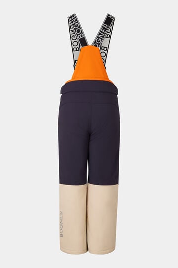 Kids Pantalon de ski Yuki Orange/bleu marine/beige Kids Pantalon de ski Yuki Orange/bleu marine/beige