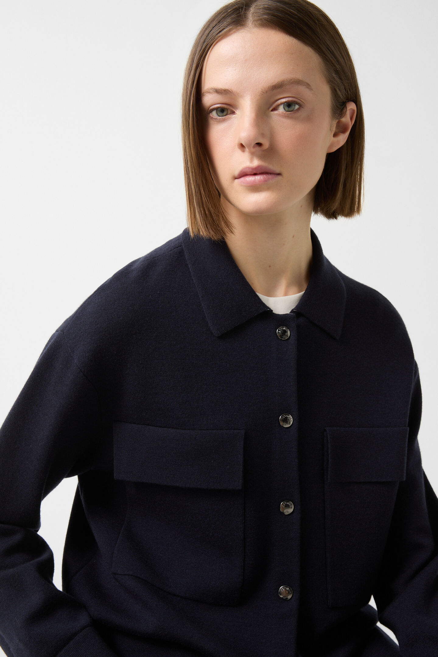 Icaria Knit Overshirt Navy blue