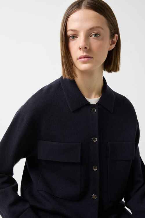 Icaria Knit Overshirt Navy blue
