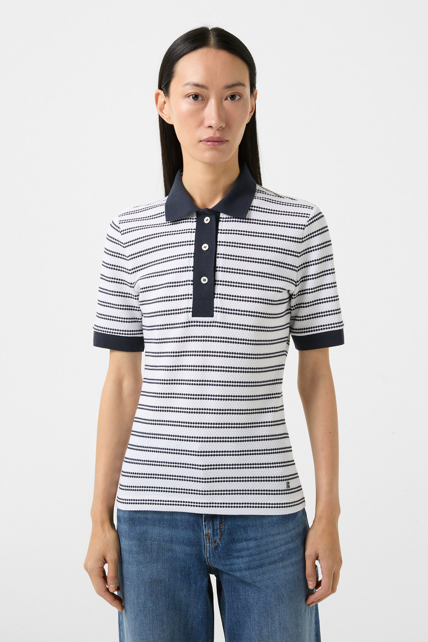 Wendy Polo shirt Navy blue/White