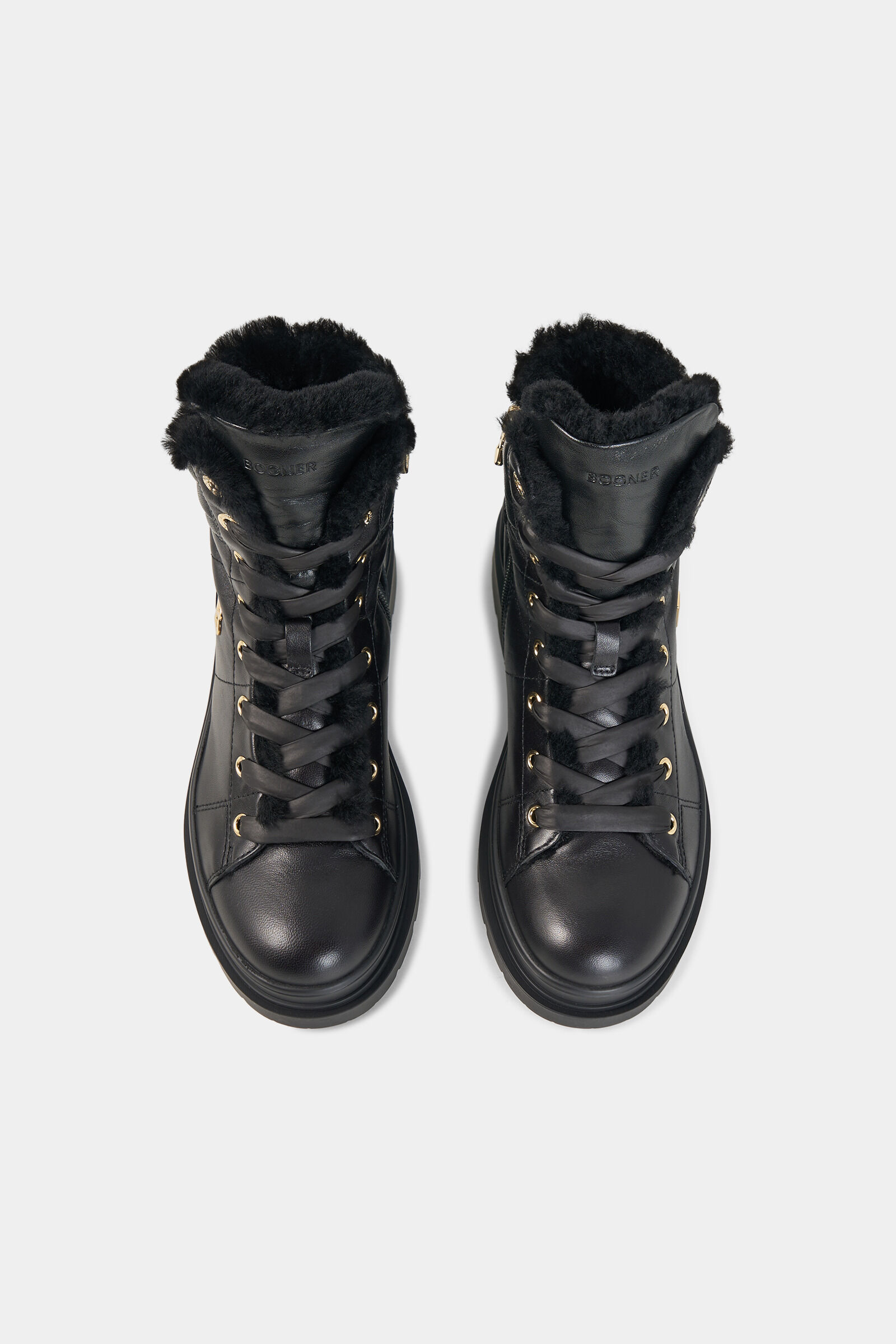 St. Moritz lace-up boots with spikes Black