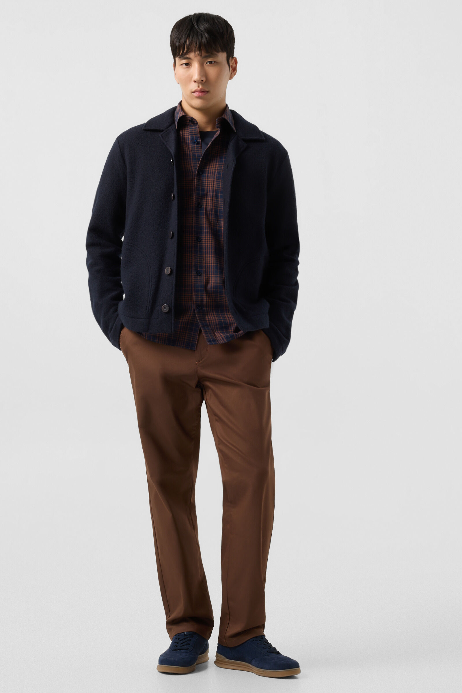 Wool overshirt Blanco Navy blue