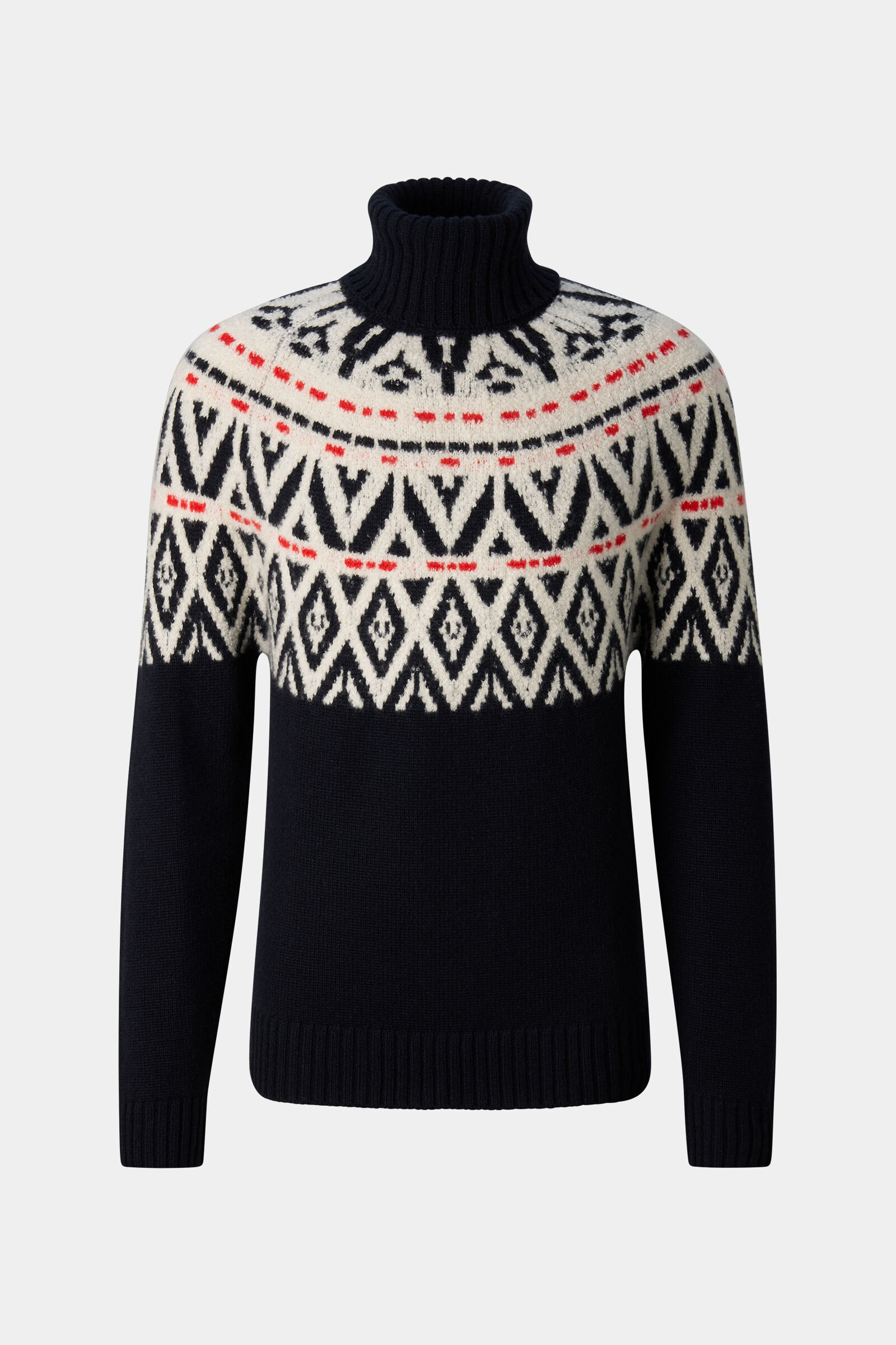 Roxter cashmere jumper and Norwegian-style jumper Navy/Off-white/Red