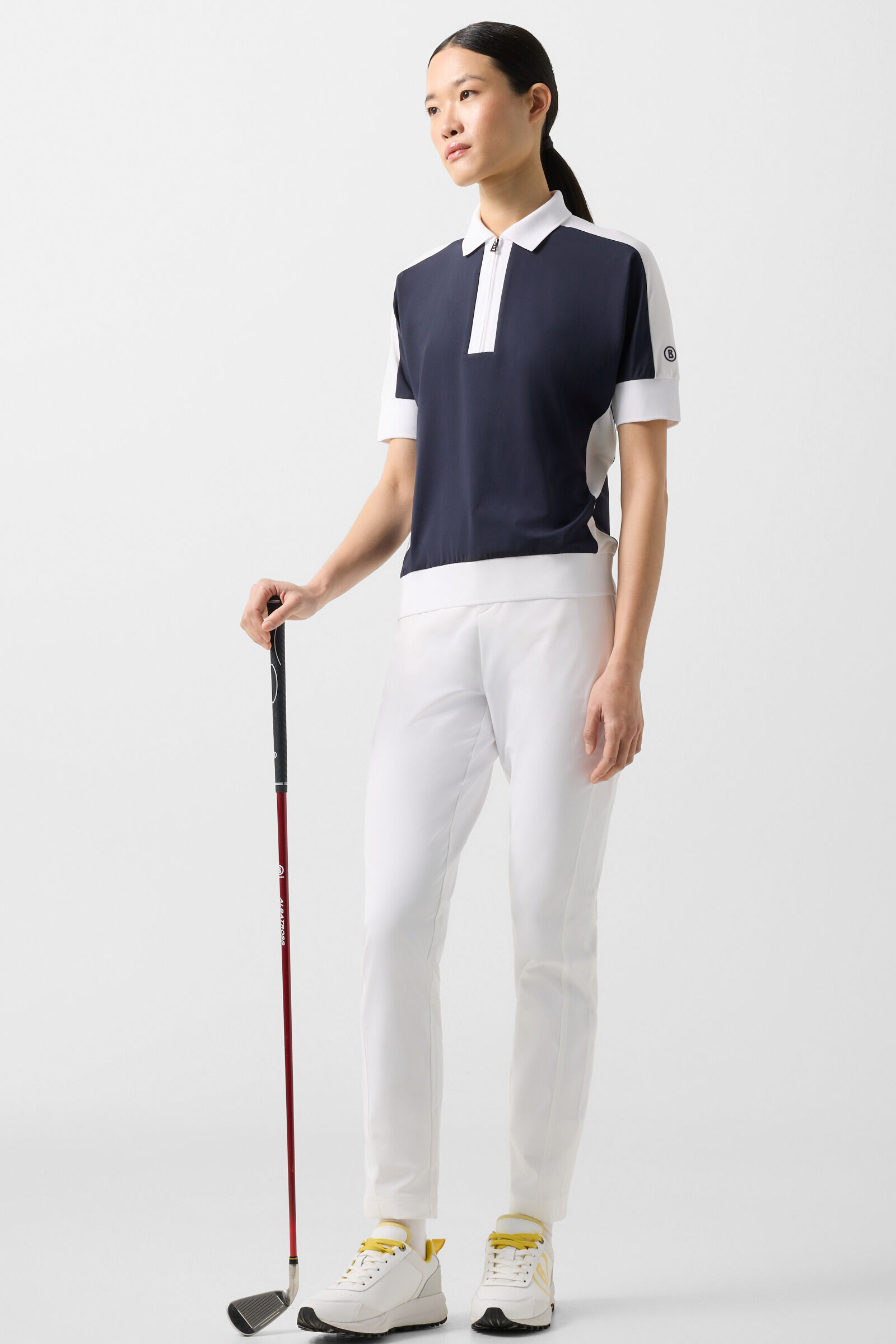 Arabell functional short-sleeved top Navy blue/white