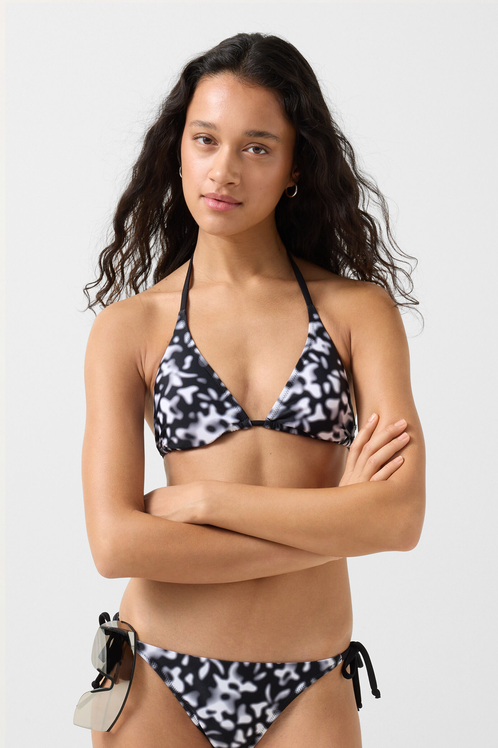 Gaby triangle bikini top Black/white
