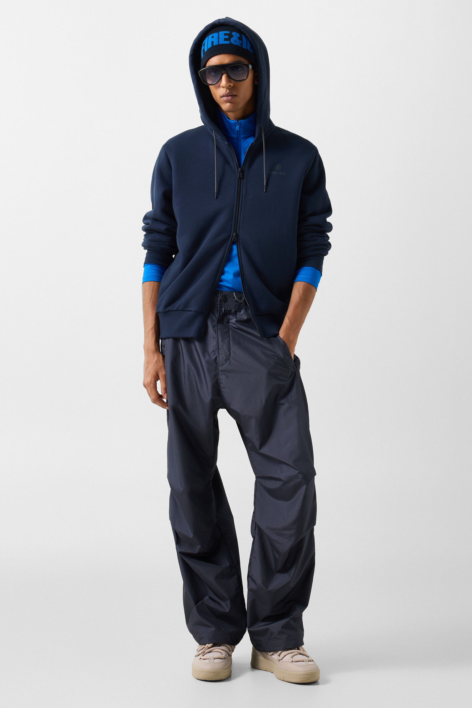 Corbell cotton hoodie jersey jacket Navy