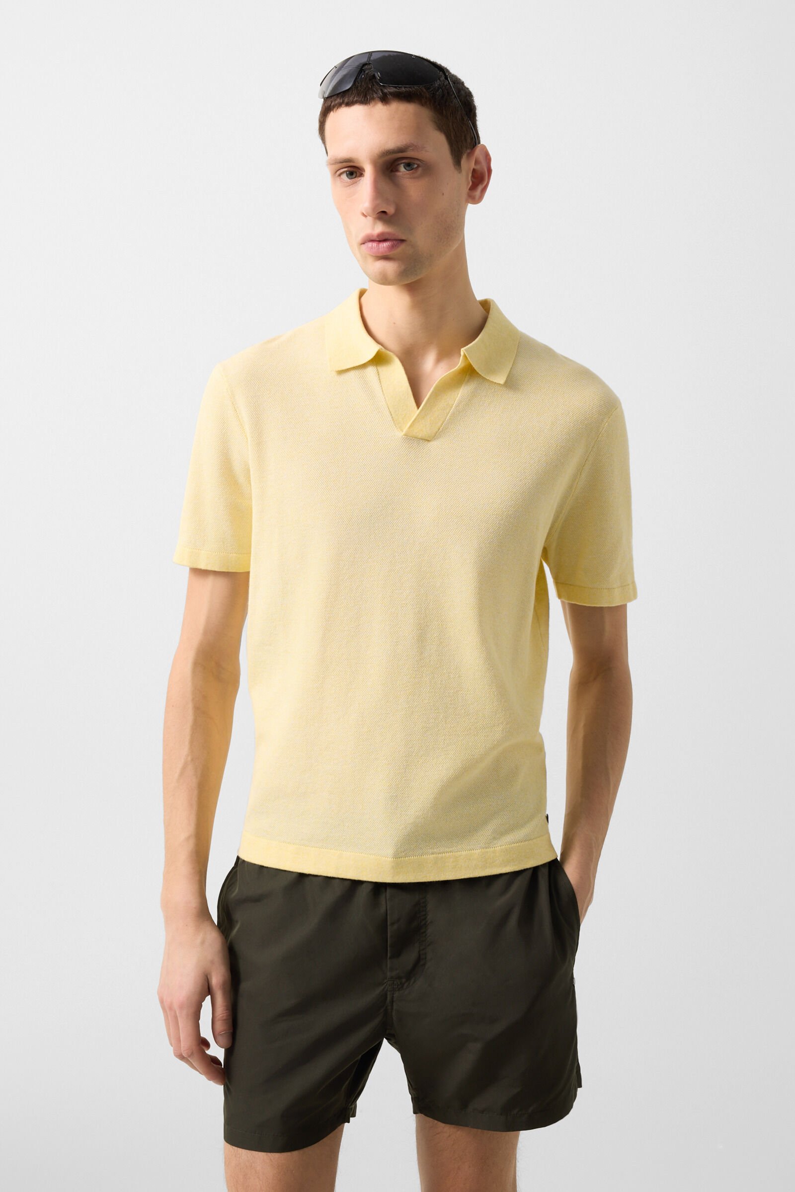 Lyon knitted polo shirt Yellow