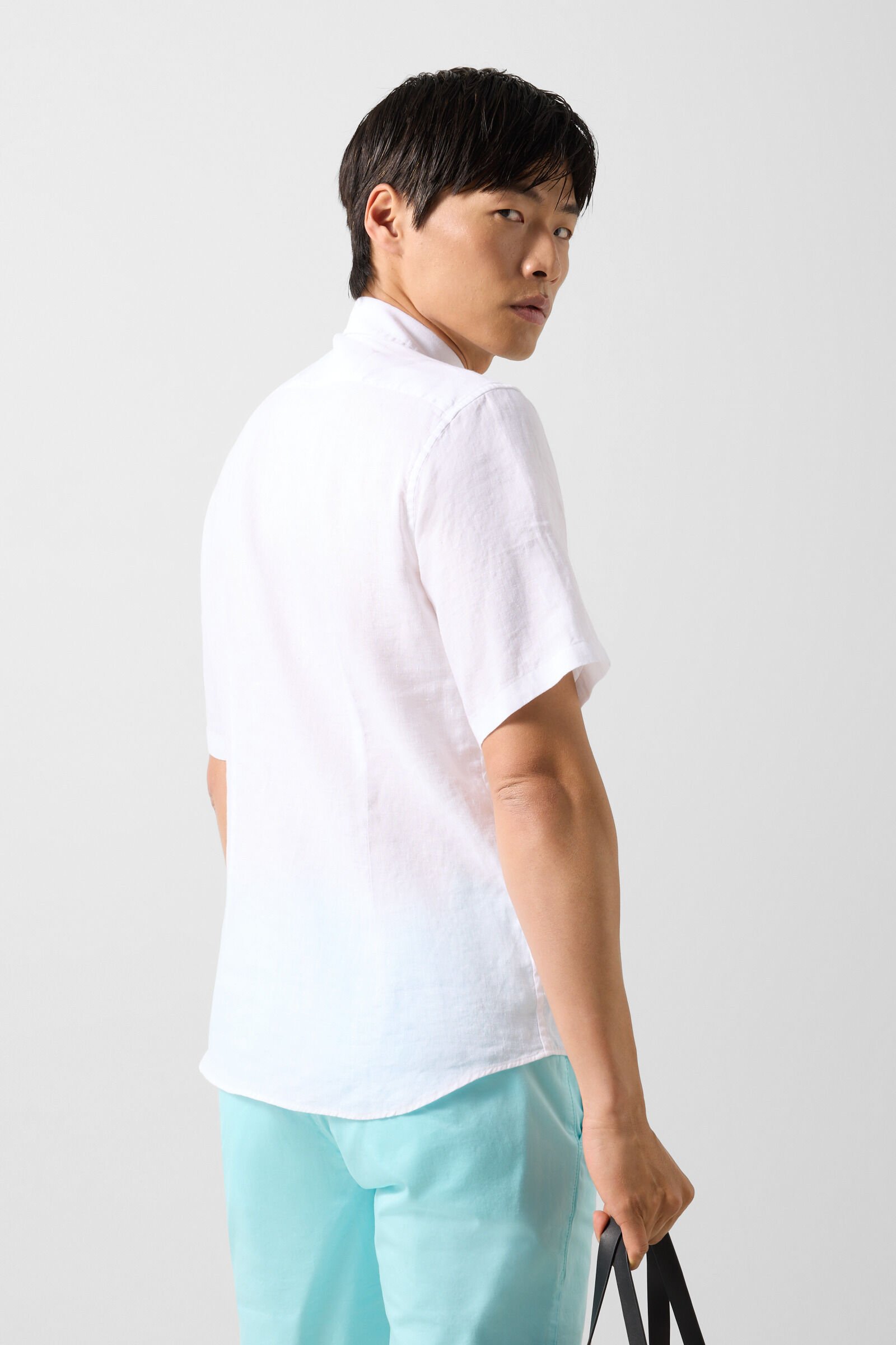 Linen short-sleeved shirt Lykos White