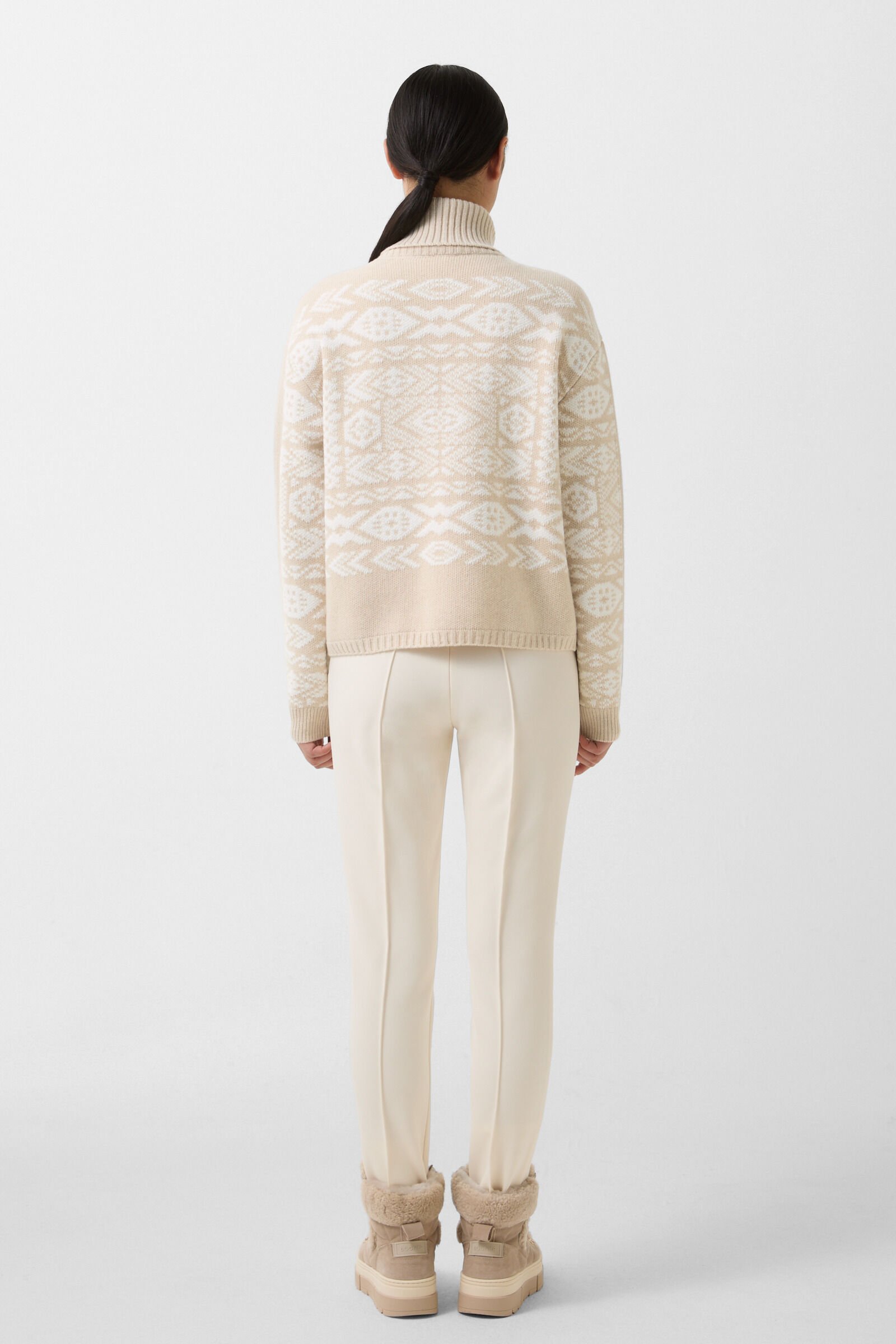 Jacquard jumper Nadin Beige/white